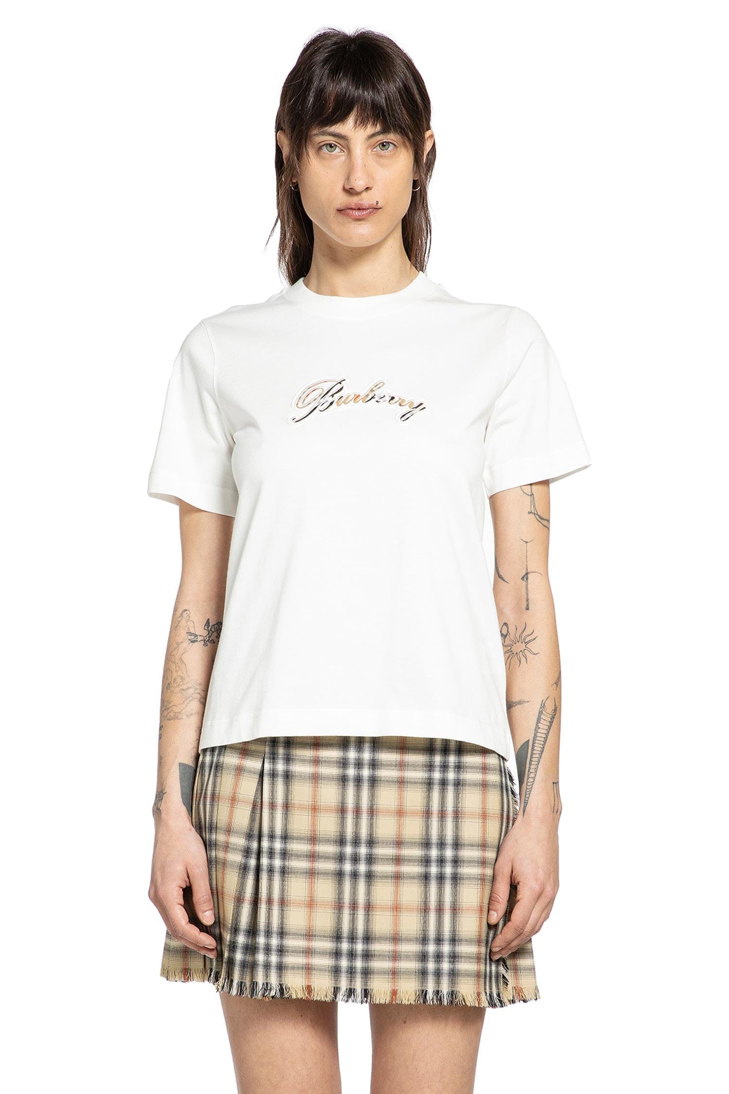 Burberry Cursive Logo Cotton T-Shirt