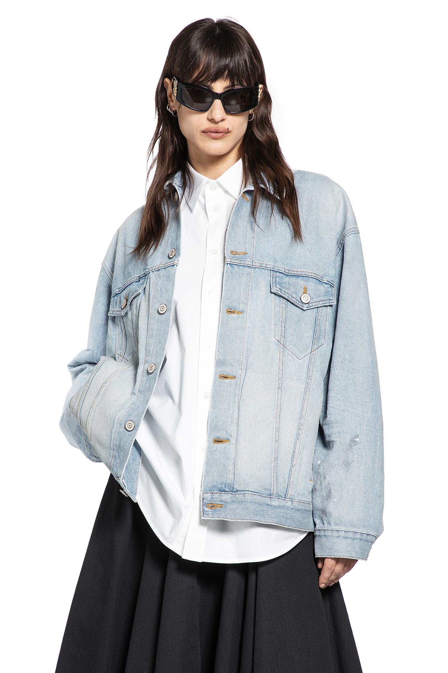 Balenciaga Masking Tape Logo Denim Jacket