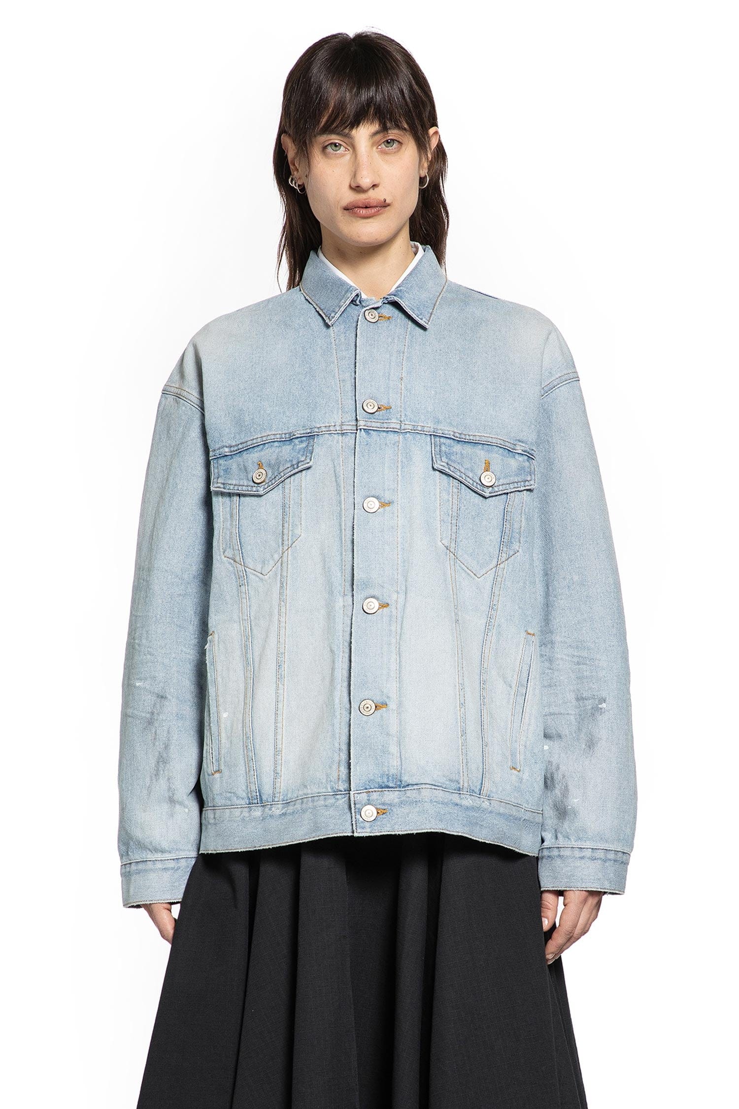Balenciaga Masking Tape Logo Denim Jacket