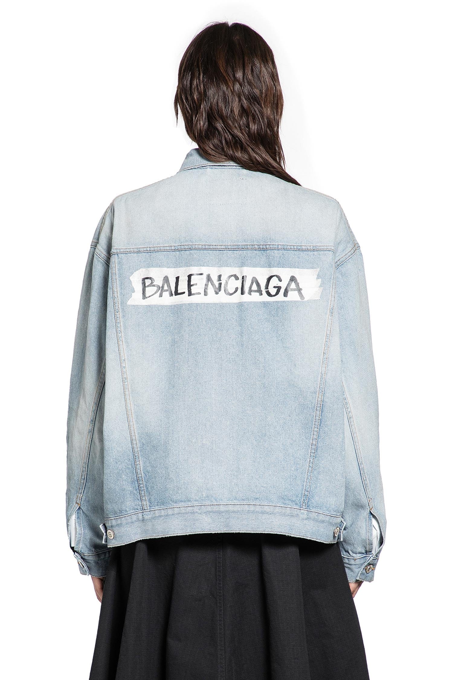 Balenciaga Masking Tape Logo Denim Jacket