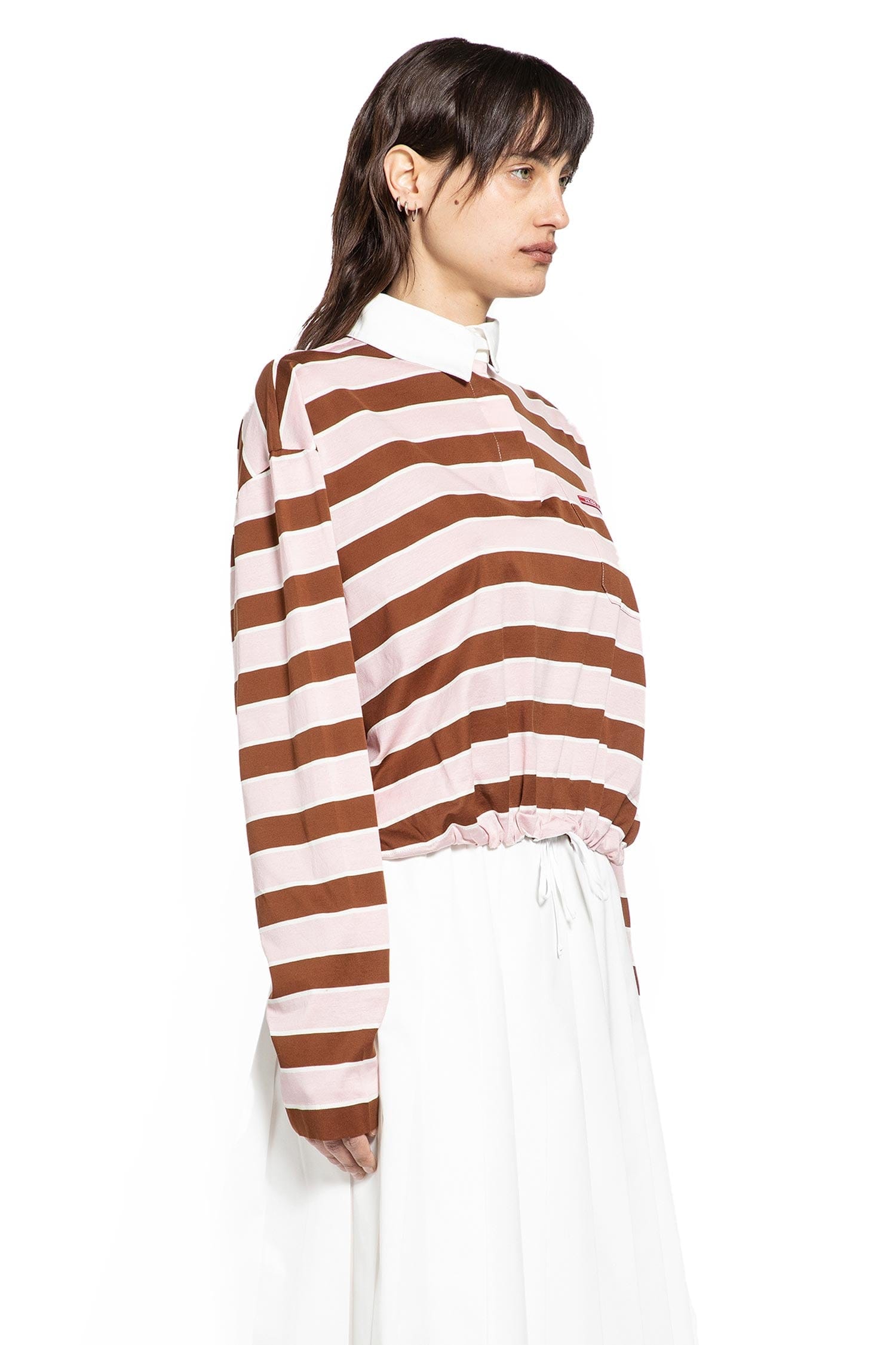 Prada Bayadère Cropped Polo Shirt