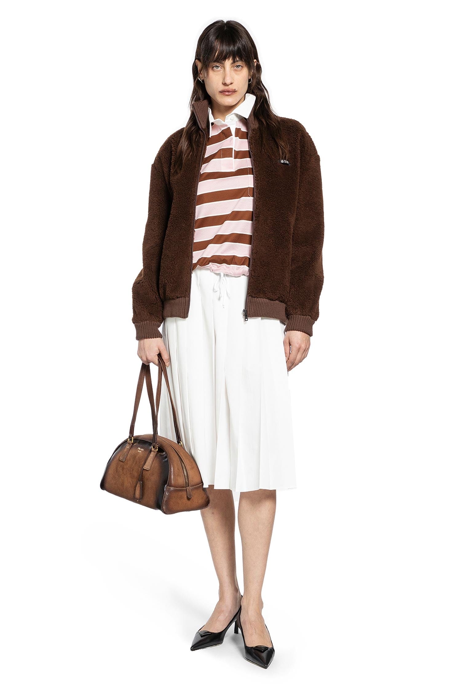 Prada Bayadère Cropped Polo Shirt