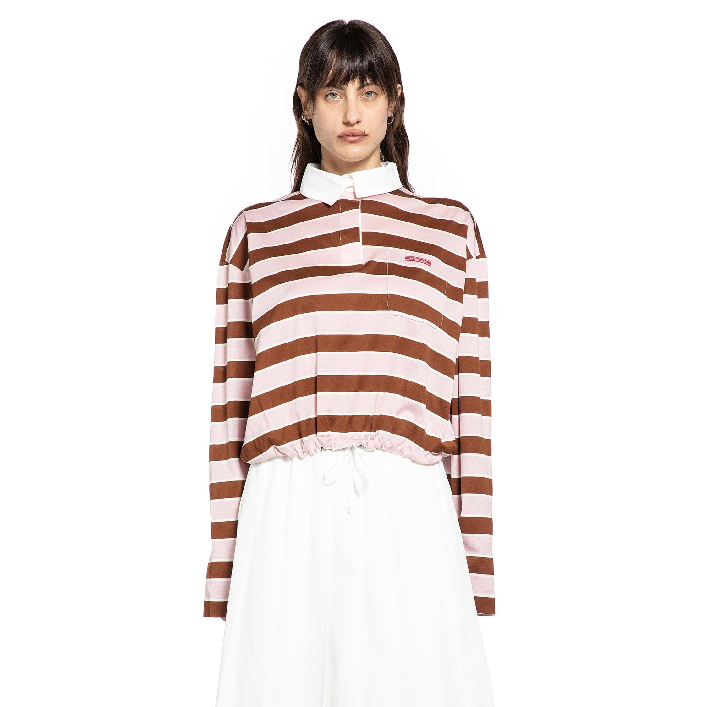 Prada Bayadère Cropped Polo Shirt