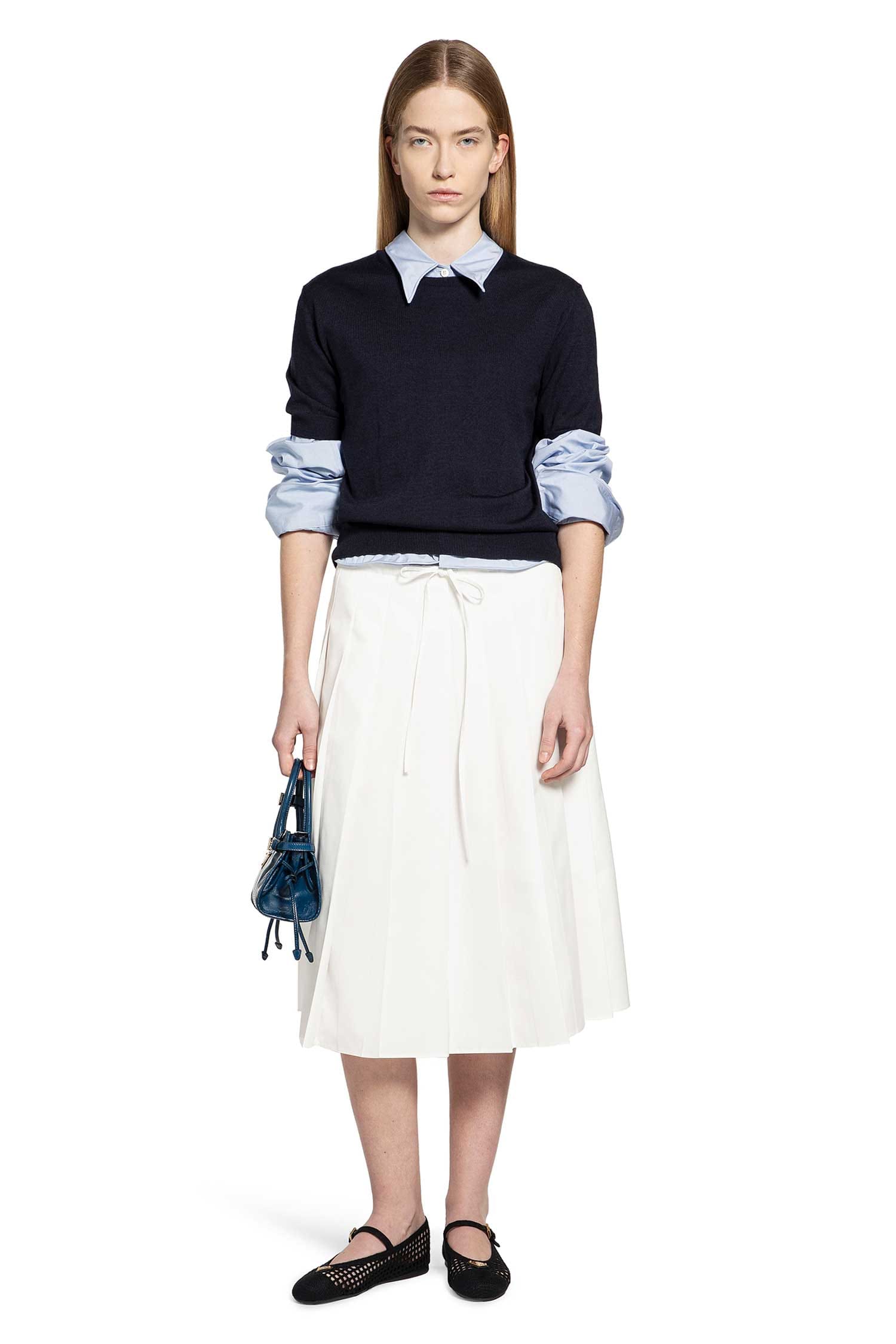 Prada Pleated Midi Skirt