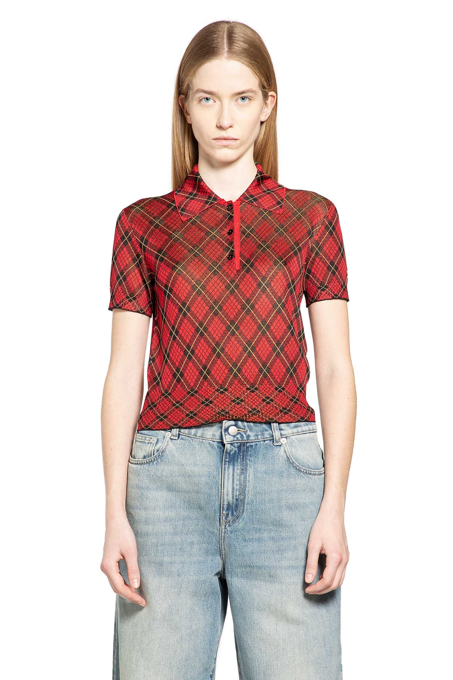 MCQUEEN Microcheck Polo Jersey