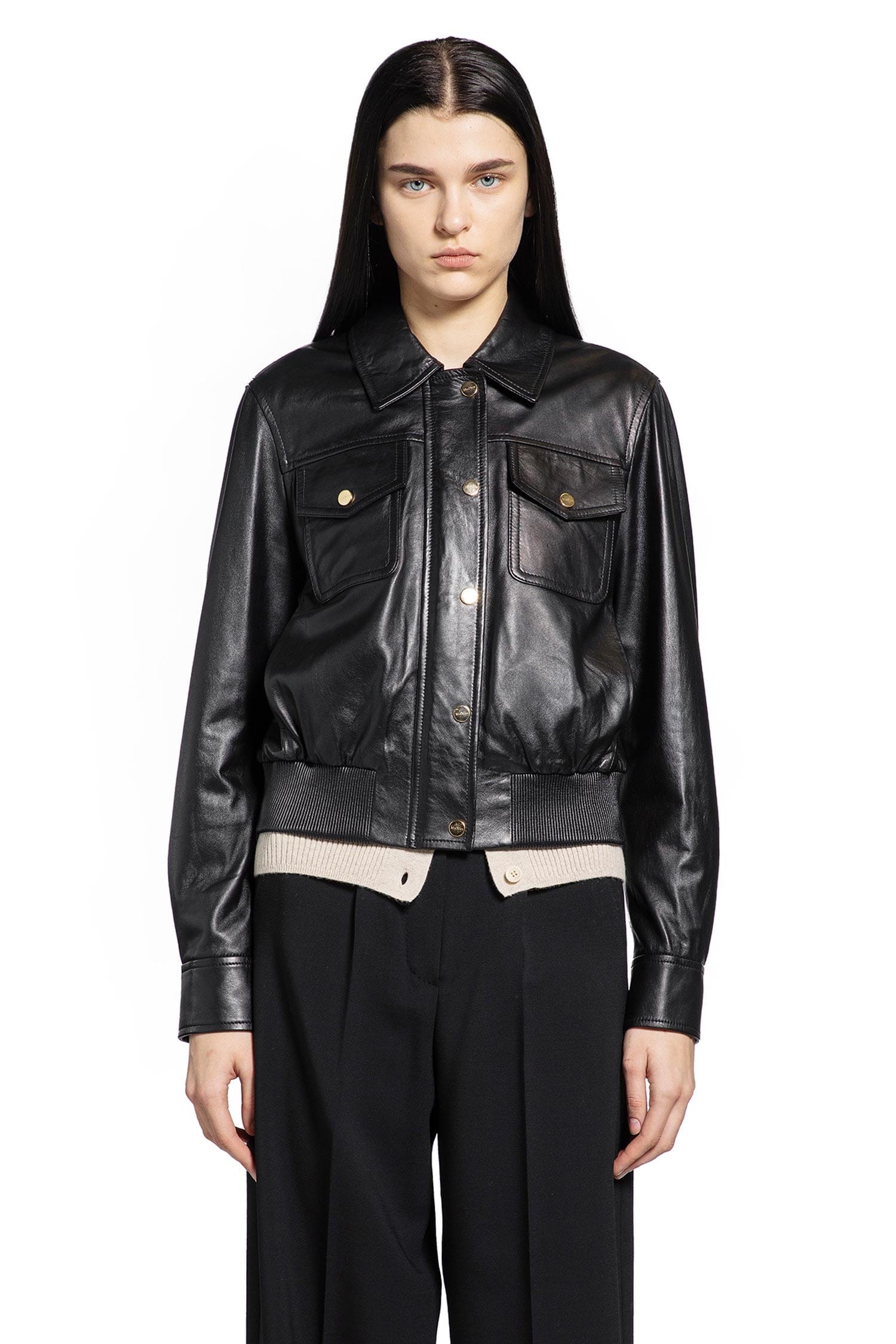 Max Mara Biada Leather Jacket