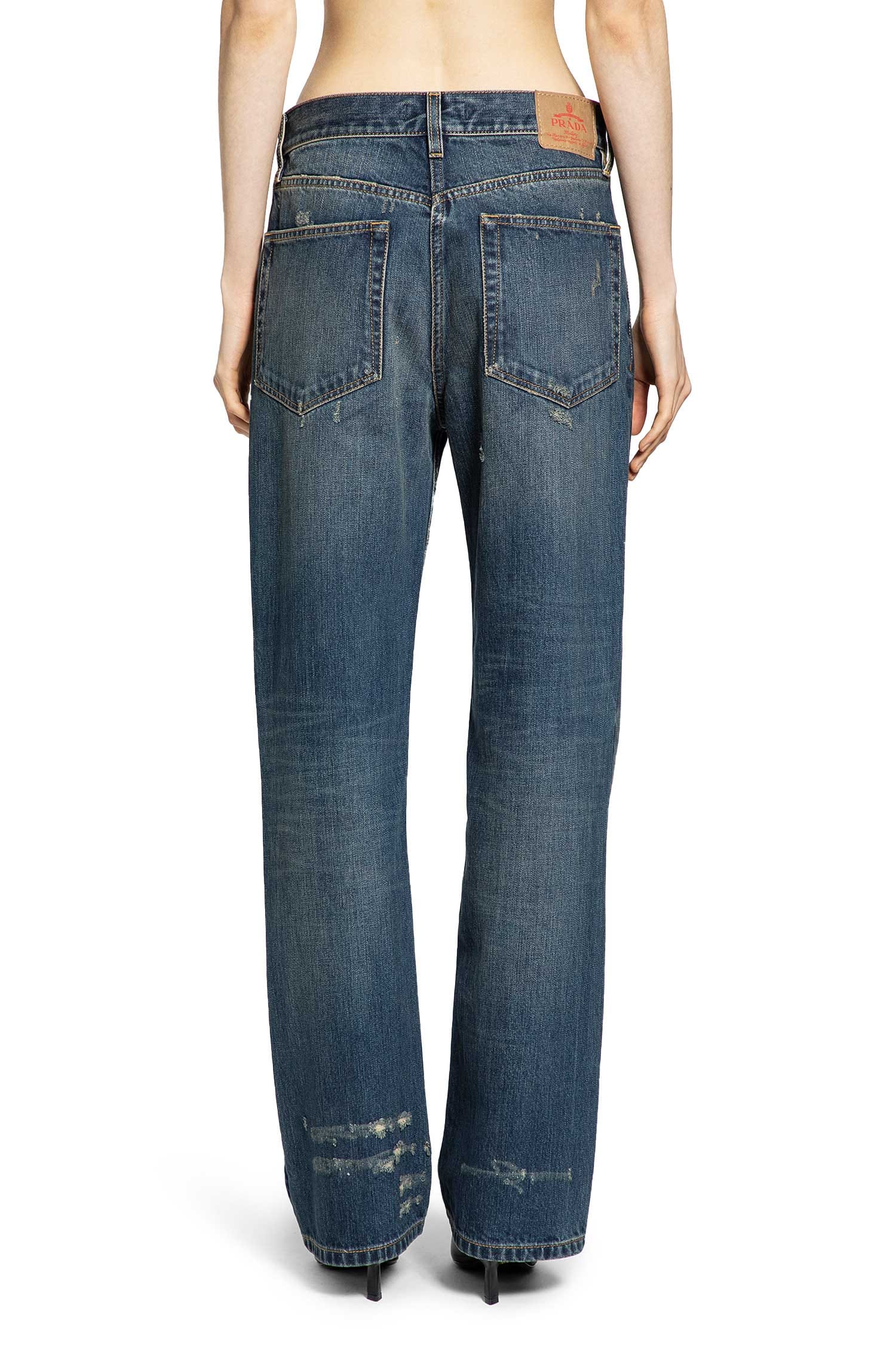 Prada Straight Leg Washed Denim Jeans