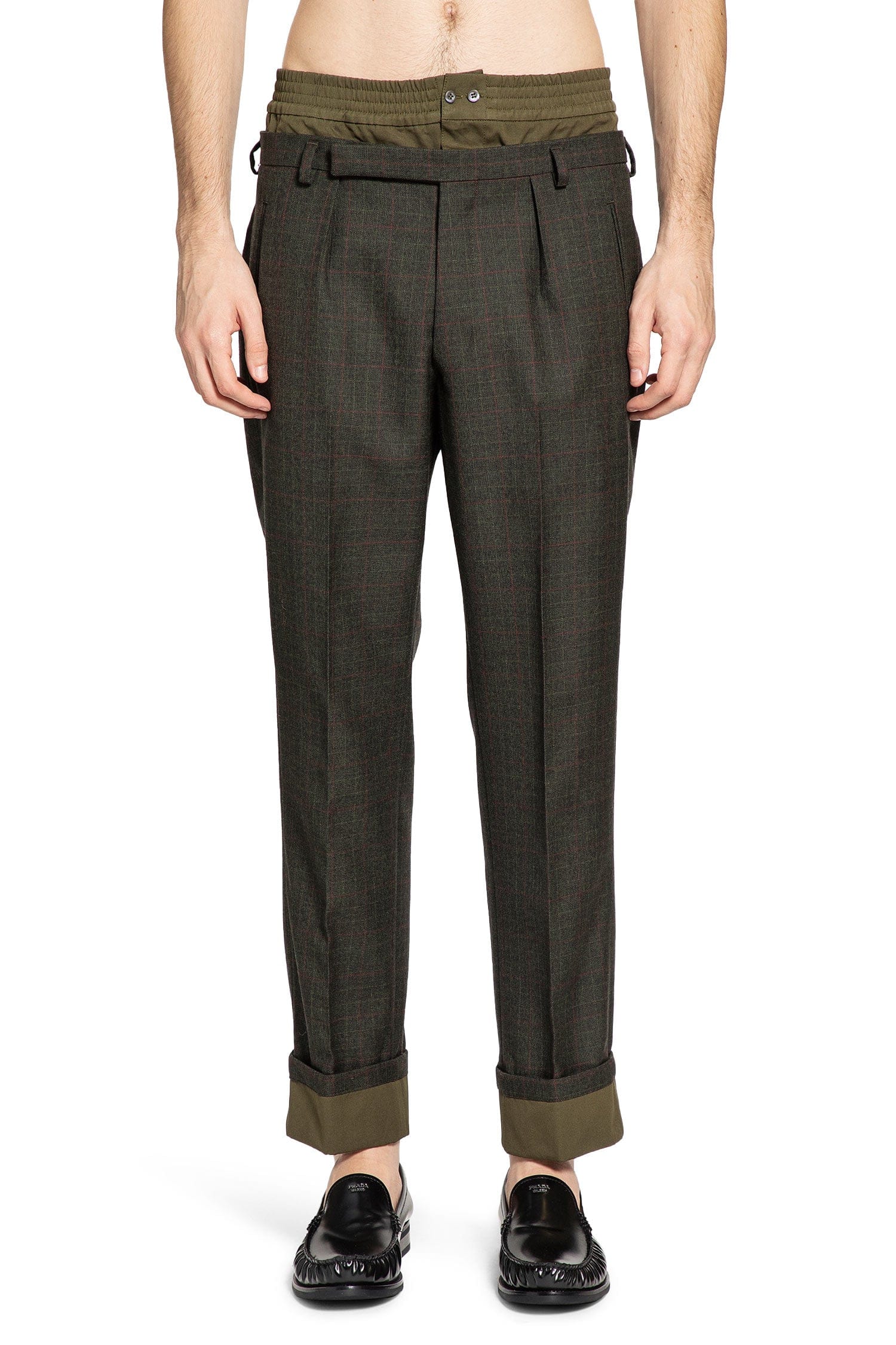 Prada Check Wool Trousers