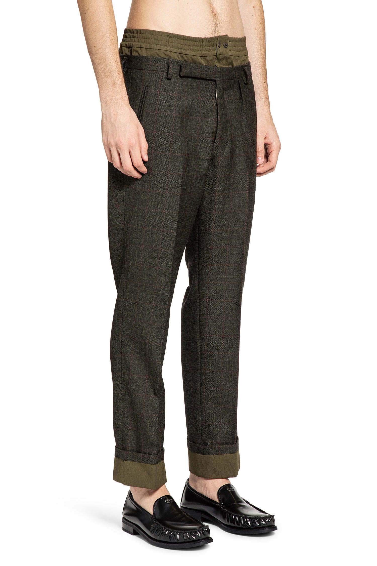 Prada Check Wool Trousers