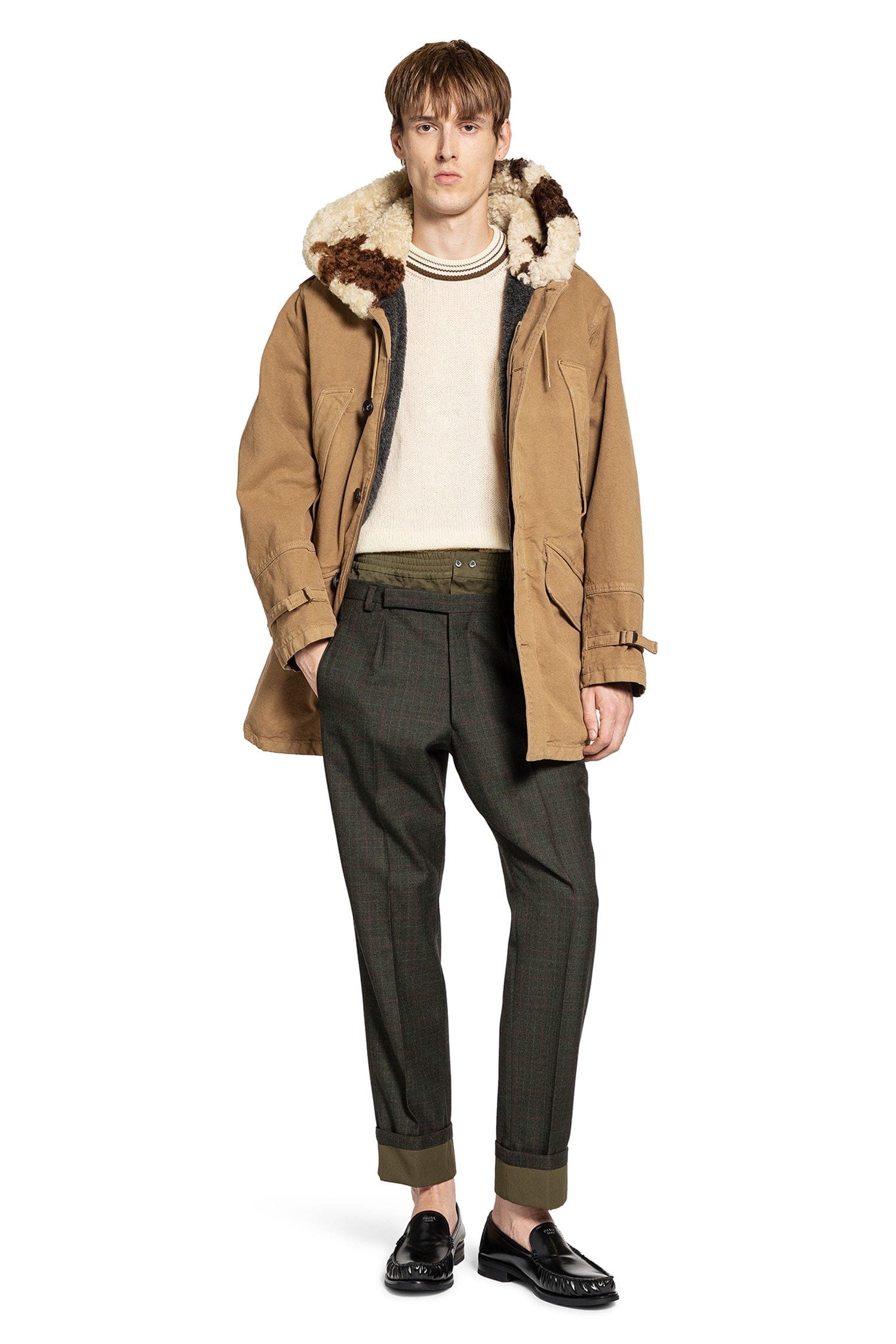 Prada Check Wool Trousers