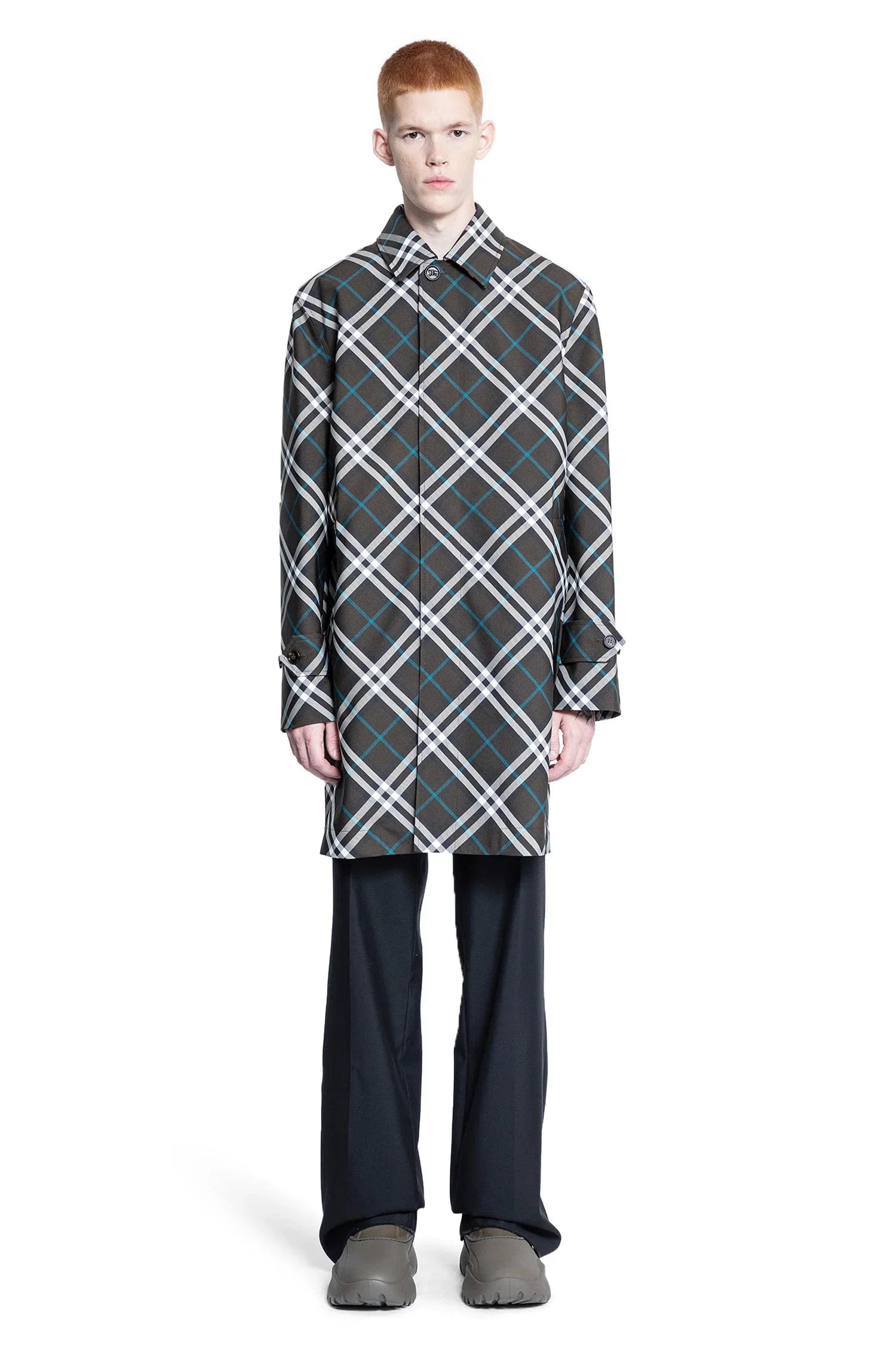 Burberry Check Nylon Mid-Length Car Coat