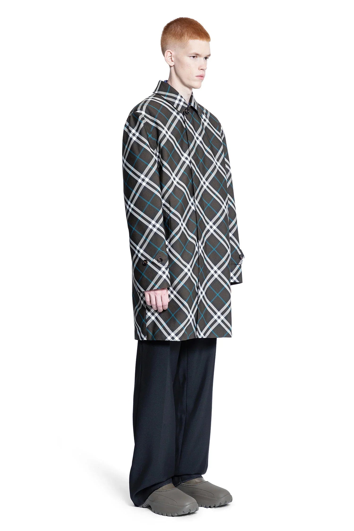 Burberry Check Nylon Mid-Length Car Coat