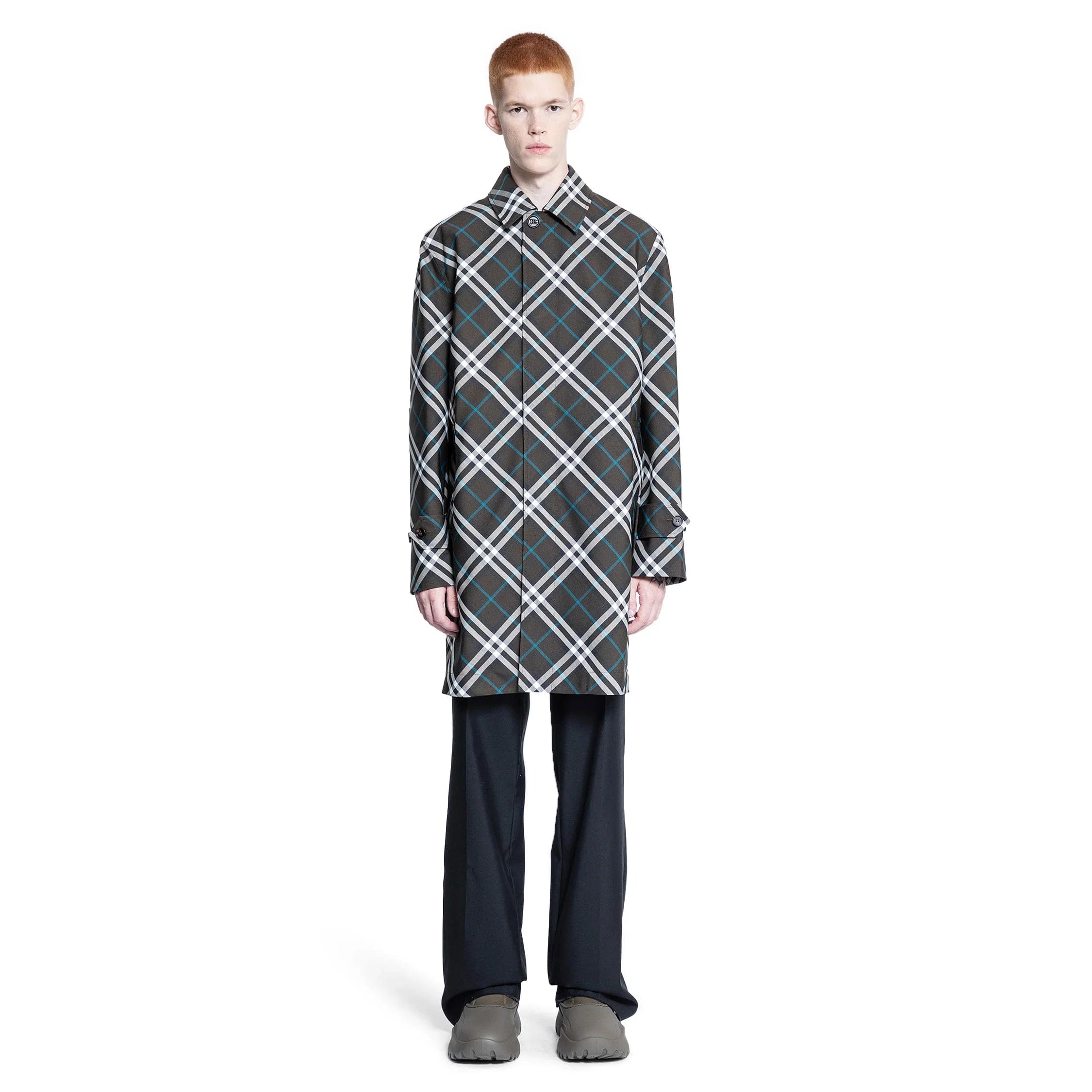 Burberry Check Nylon Mid-Length Car Coat