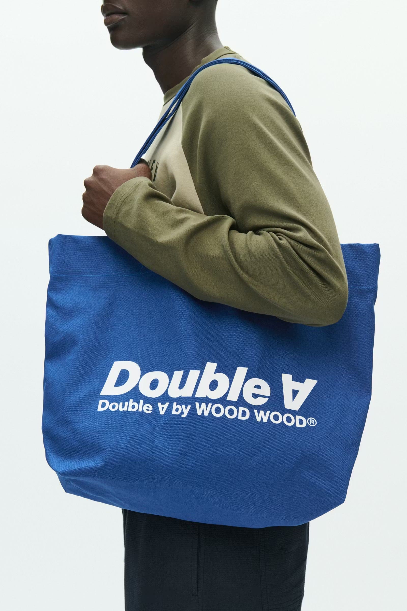 Double A by Wood Wood WWConner Italic Tote Bag - Navy Peony
