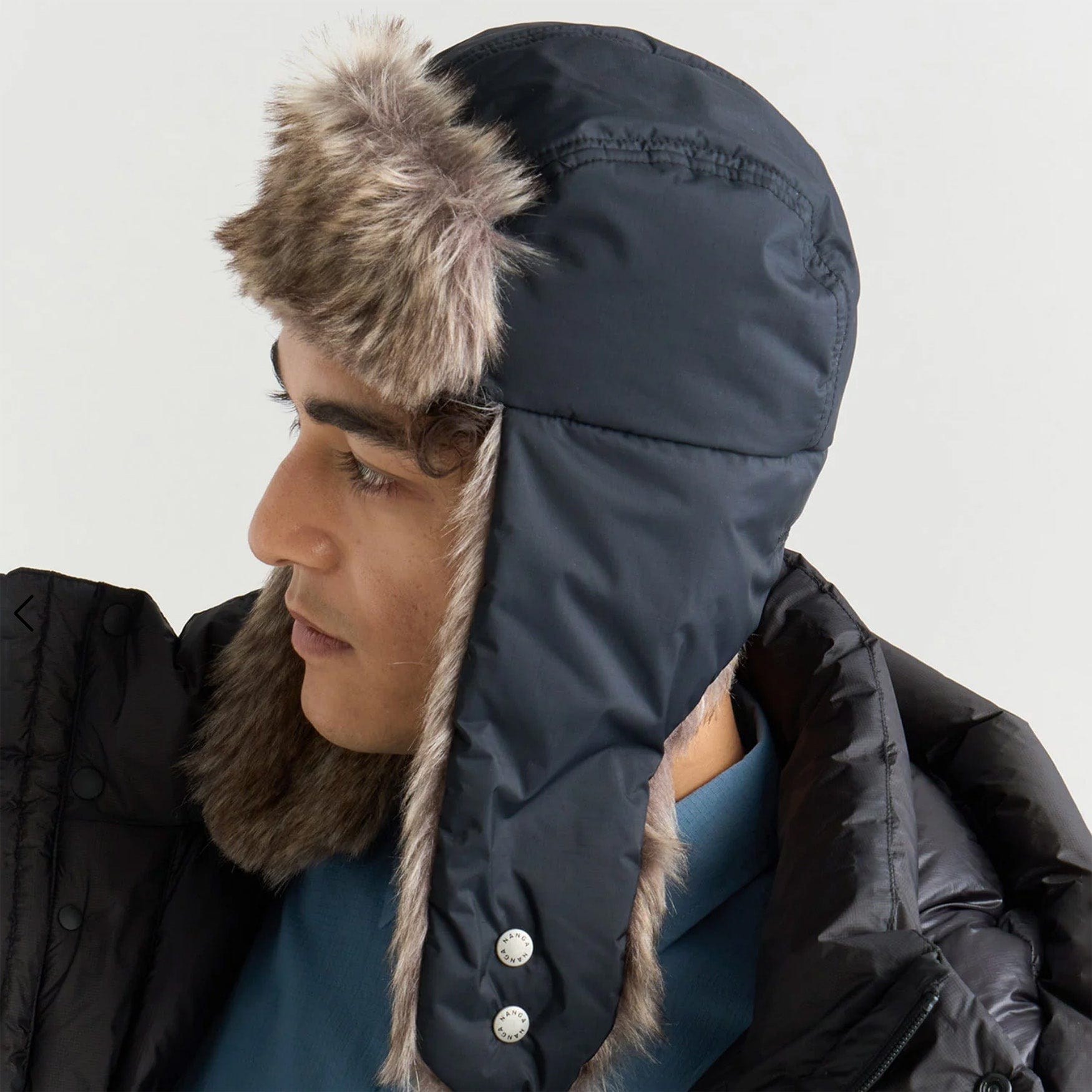 NANGA Aurora Tex Fur Flight Cap - Black