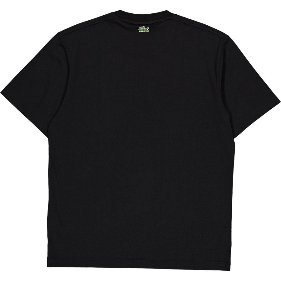 Lacoste Signature Print Cotton T-shirt Black