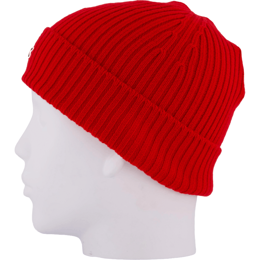 Lacoste Rib Knit Brushed Wool Beanie Red