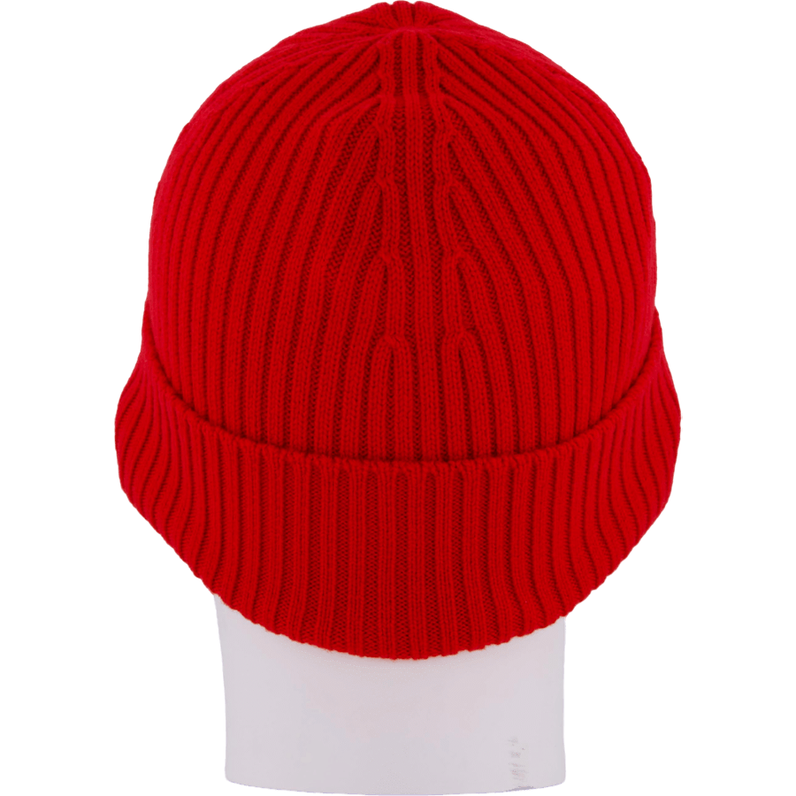 Lacoste Rib Knit Brushed Wool Beanie Red