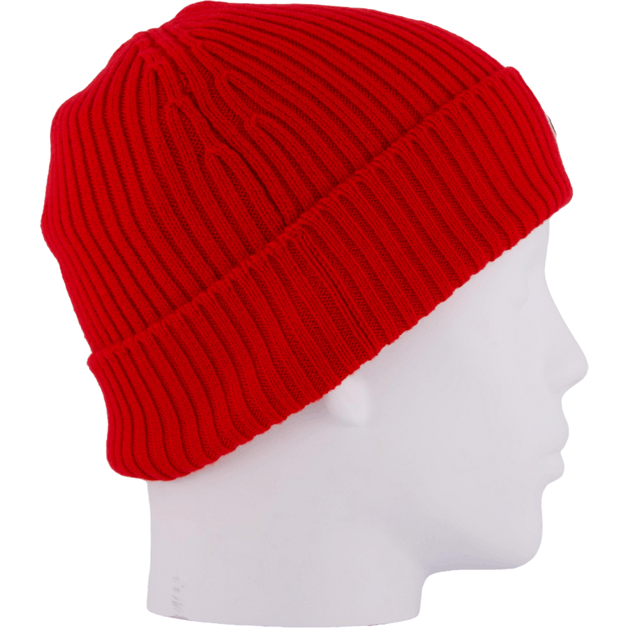 Lacoste Rib Knit Brushed Wool Beanie Red