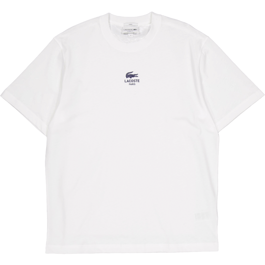 Lacoste Signature Print Cotton T-shirt 70v White