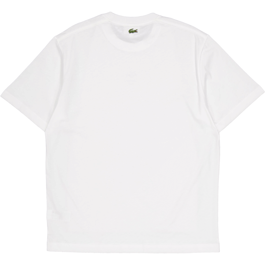 Lacoste Signature Print Cotton T-shirt 70v White