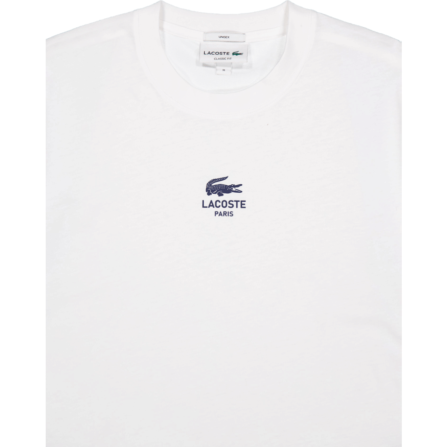 Lacoste Signature Print Cotton T-shirt 70v White