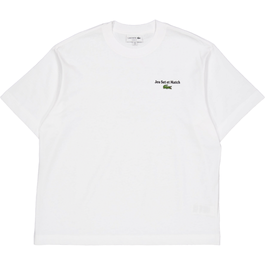 Lacoste Loose Fit Heavy Jersey Printed White 001