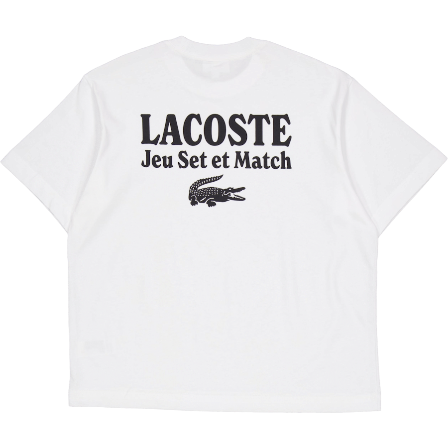 Lacoste Loose Fit Heavy Jersey Printed White 001
