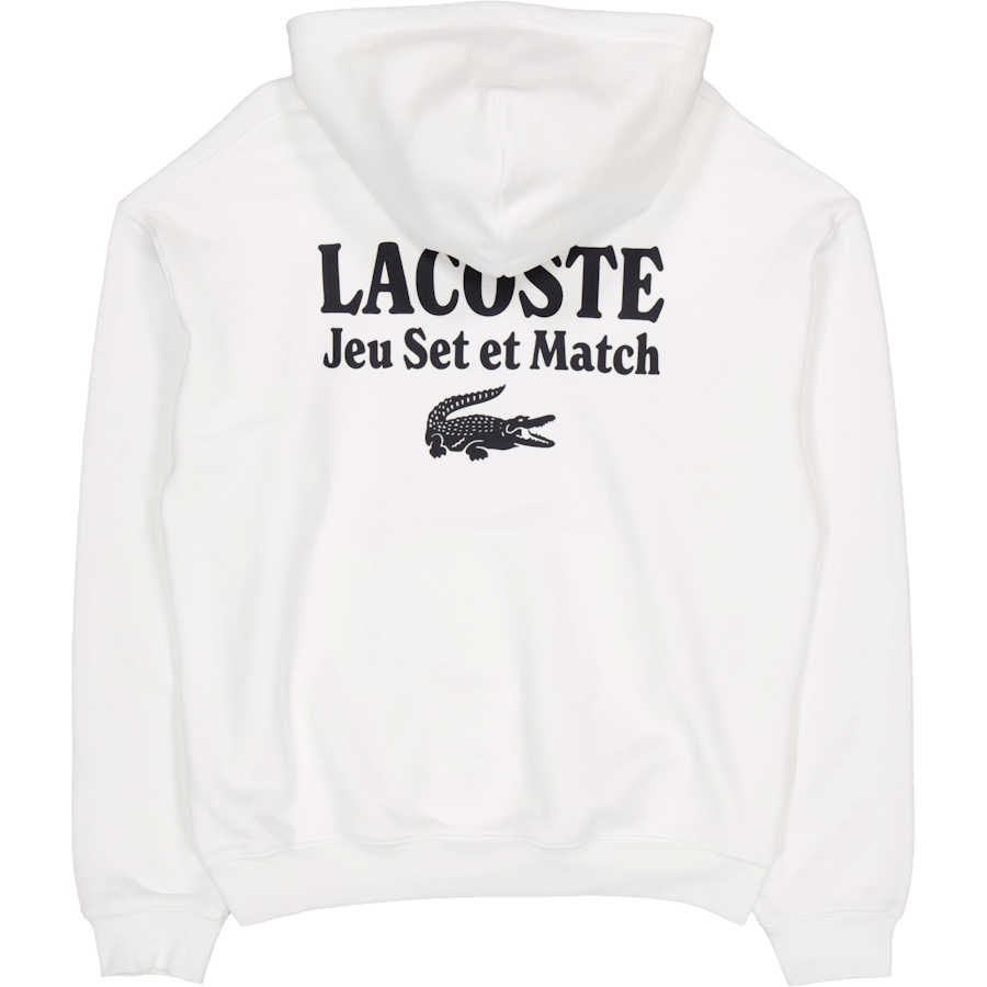 Lacoste Multi Print Fleece Hoodie Flour