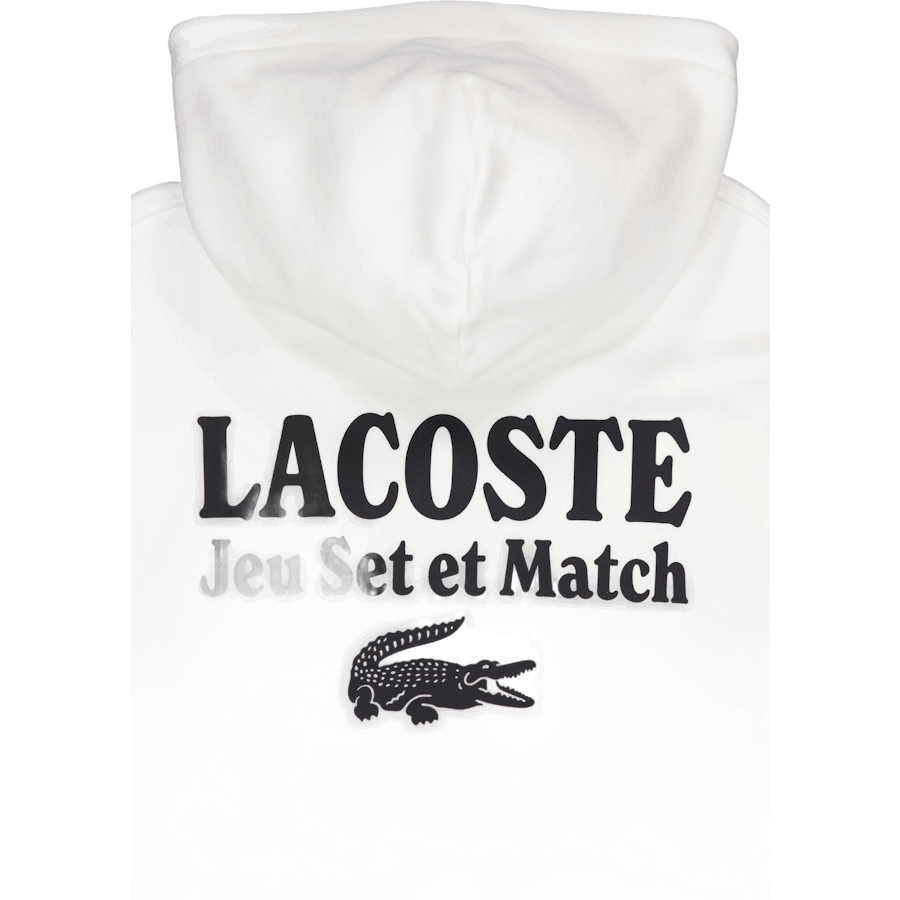 Lacoste Multi Print Fleece Hoodie Flour