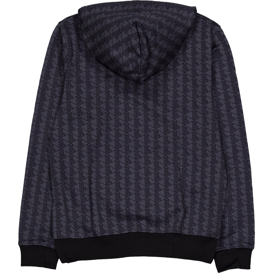 Lacoste Monogram Fleece Hoodie Graphite Sombre/black