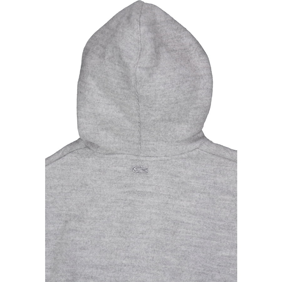 Lacoste Embroidered Signature Hoodie Silver Chine