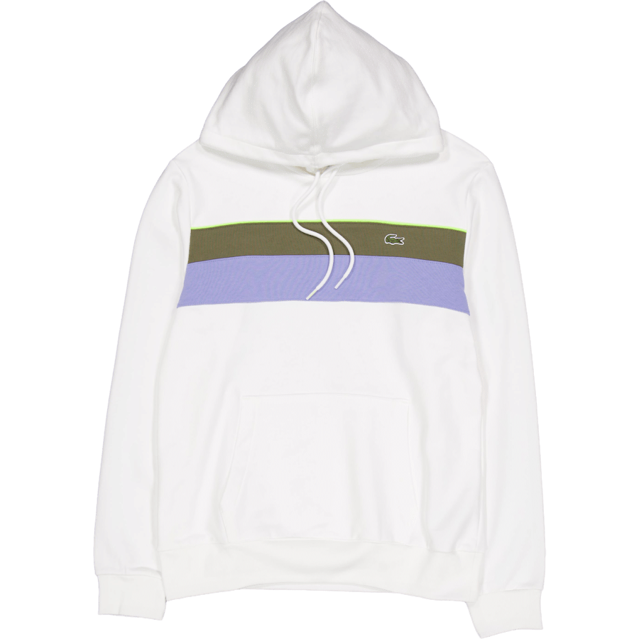 Lacoste Colour-block Fleece Hoodie Flour/olive-delphinium