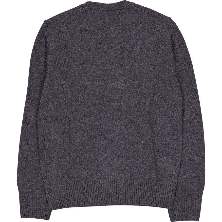Lacoste Carded Wool Crew Neck Sweater Heathered Grey