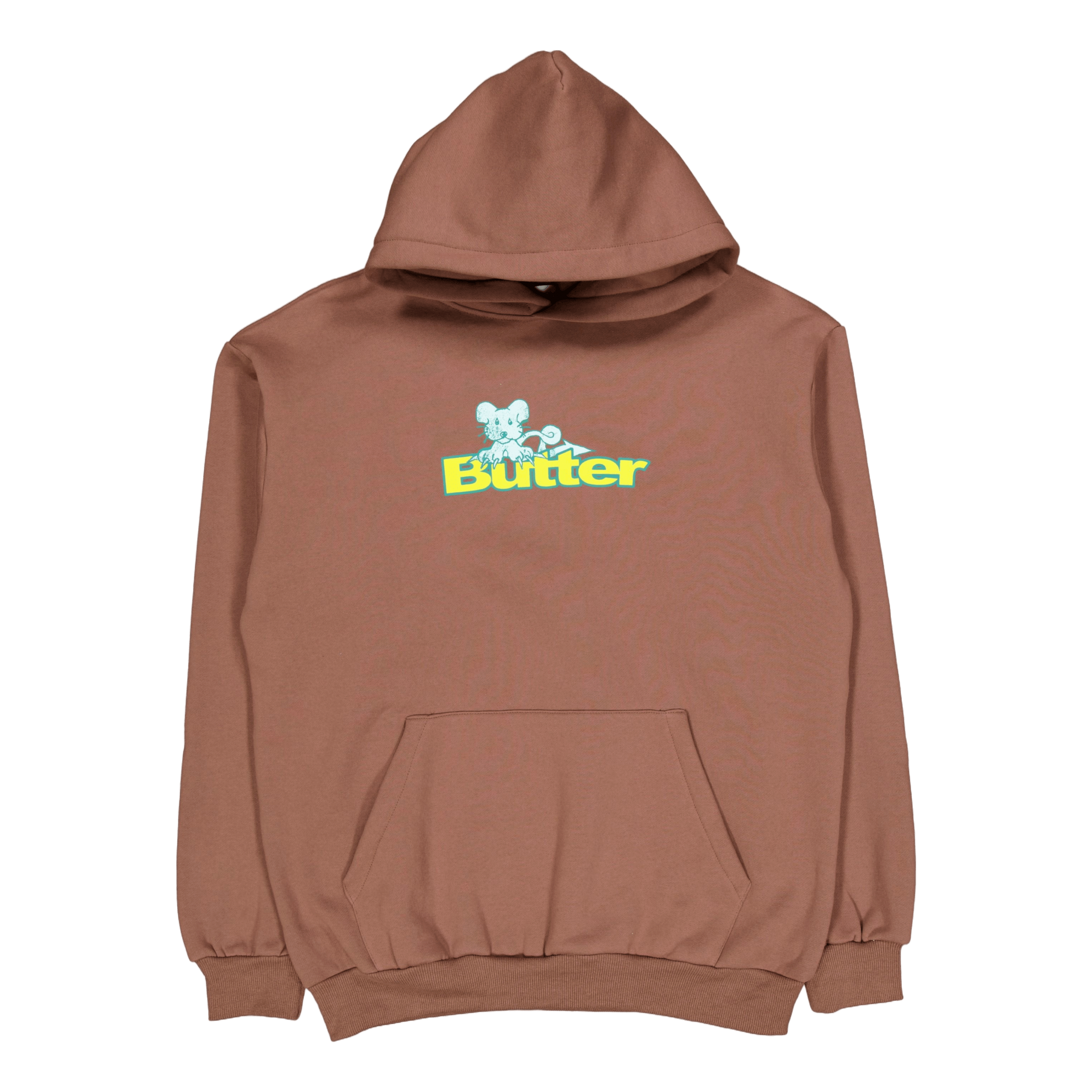 Butter Goods Rat Logo Pullover Hood Washed Brown