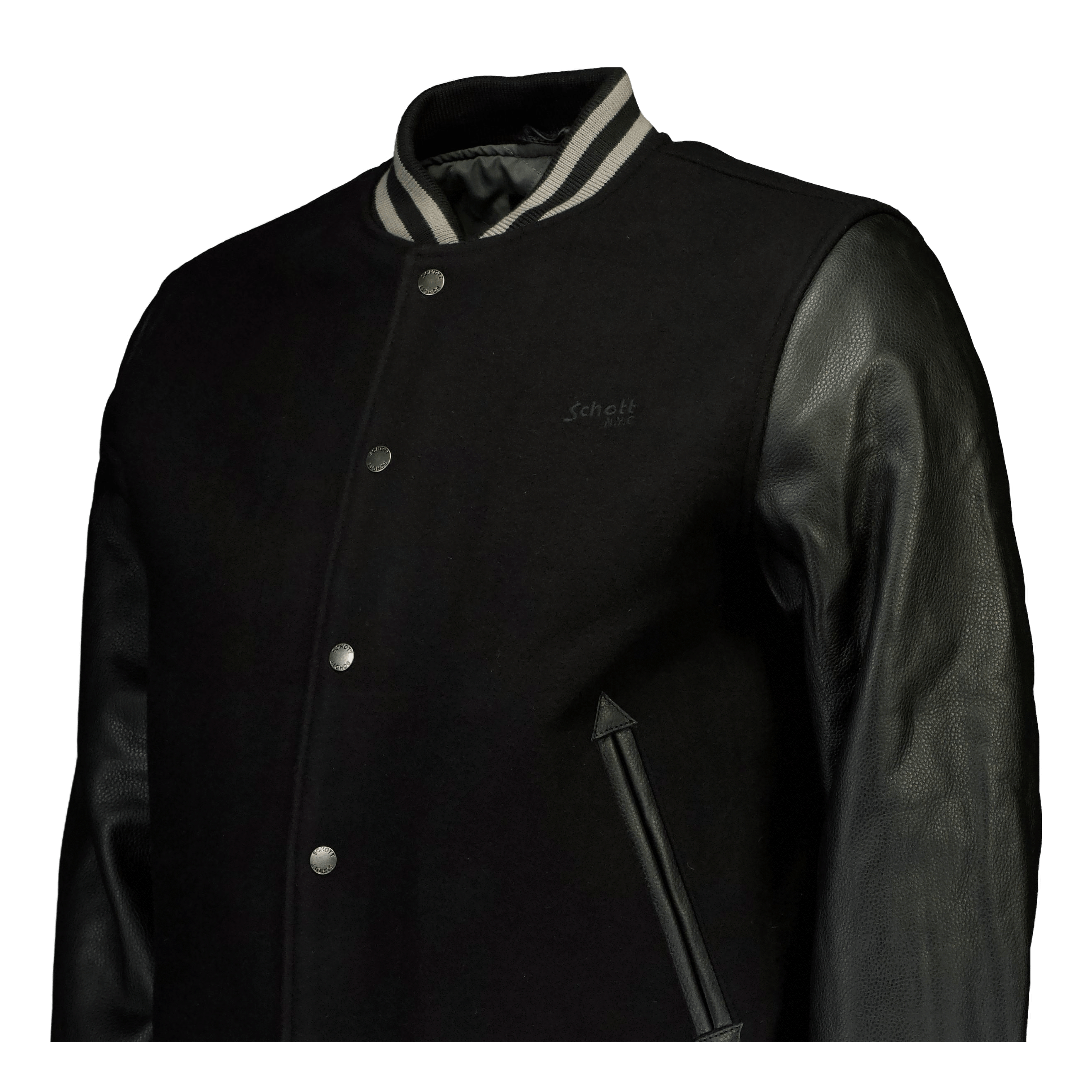 Schott NYC Jacket Varsity Bi Matiere Scho Black/black