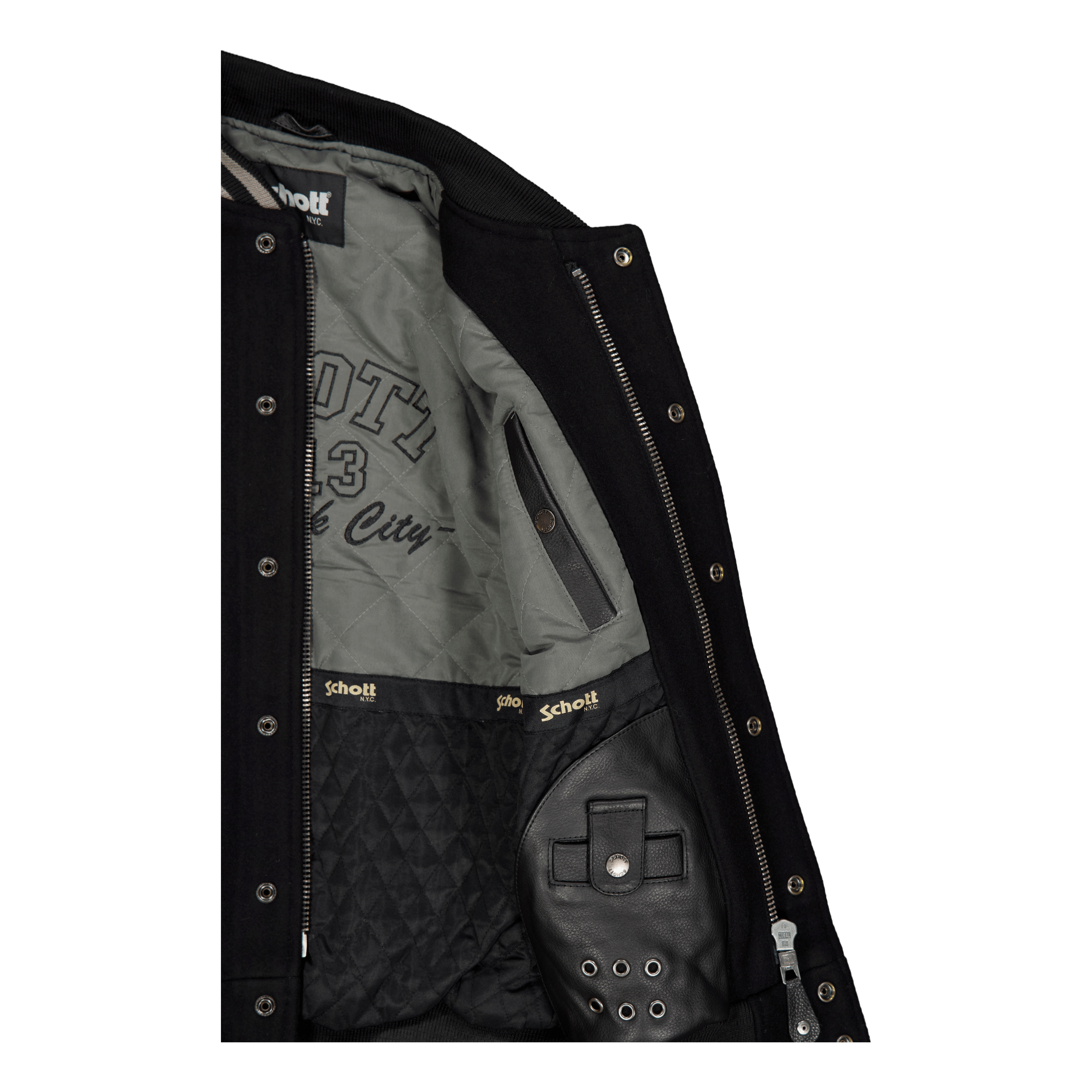 Schott NYC Jacket Varsity Bi Matiere Scho Black/black