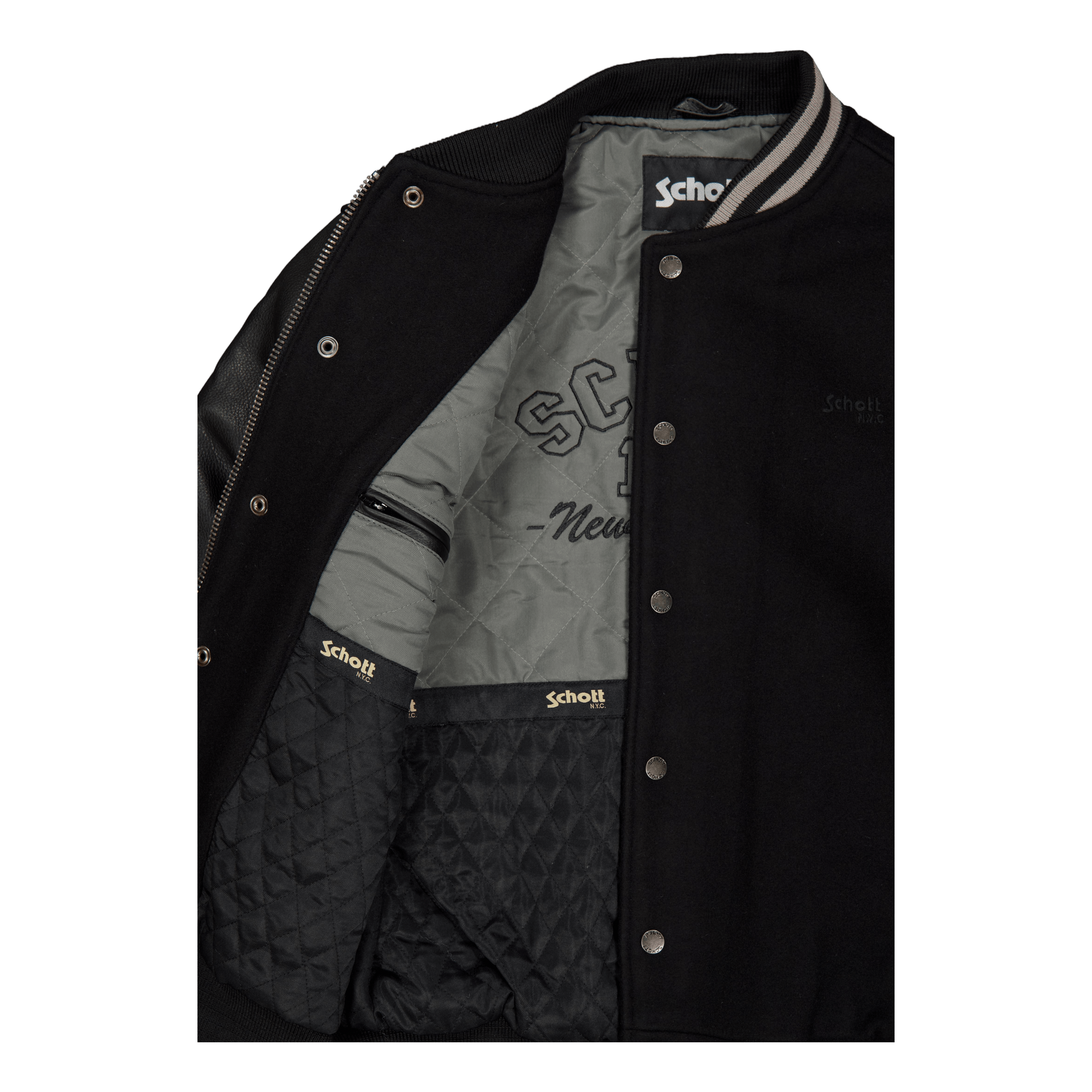 Schott NYC Jacket Varsity Bi Matiere Scho Black/black