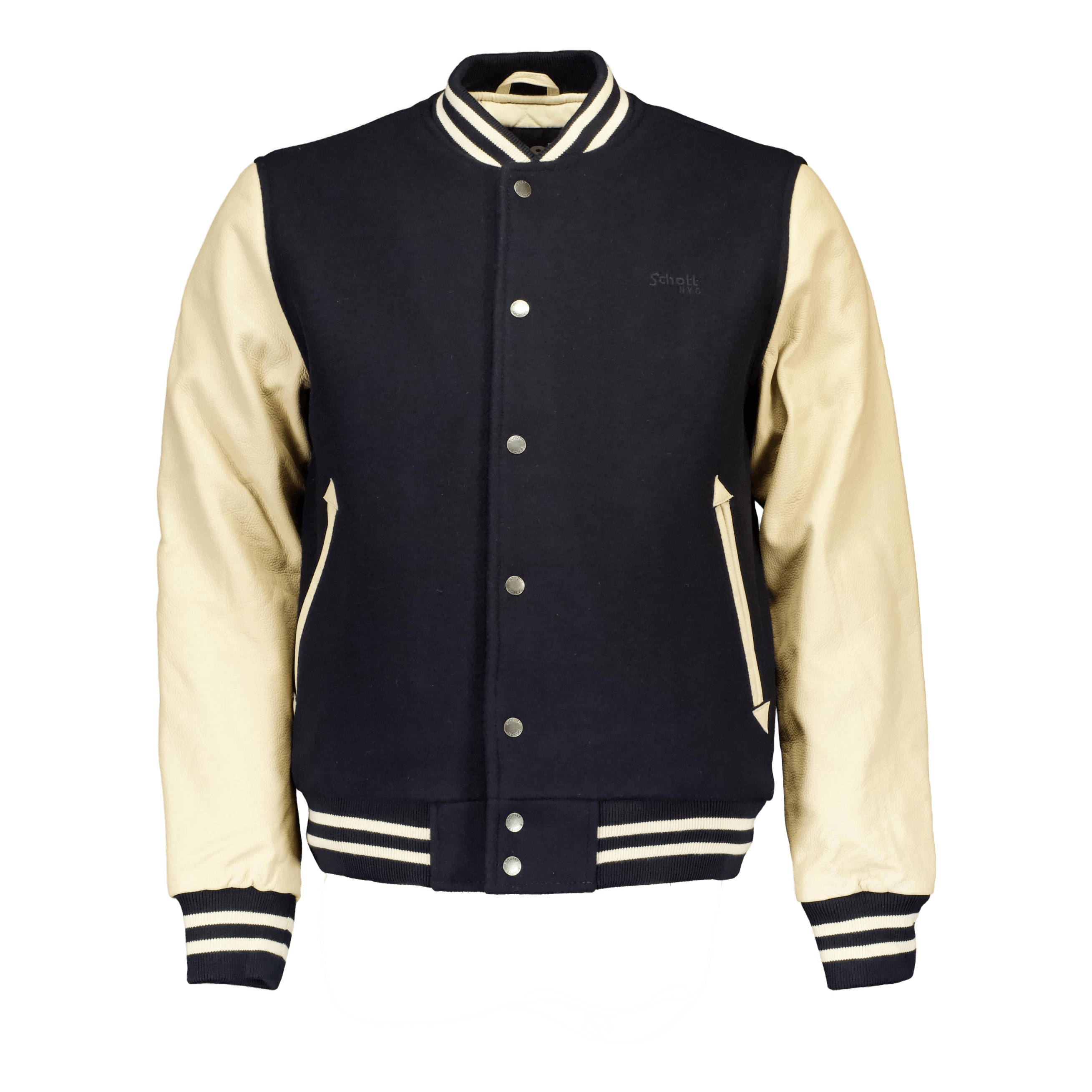 Schott NYC Jacket Varsity Bi Matiere Scho Navy/beige