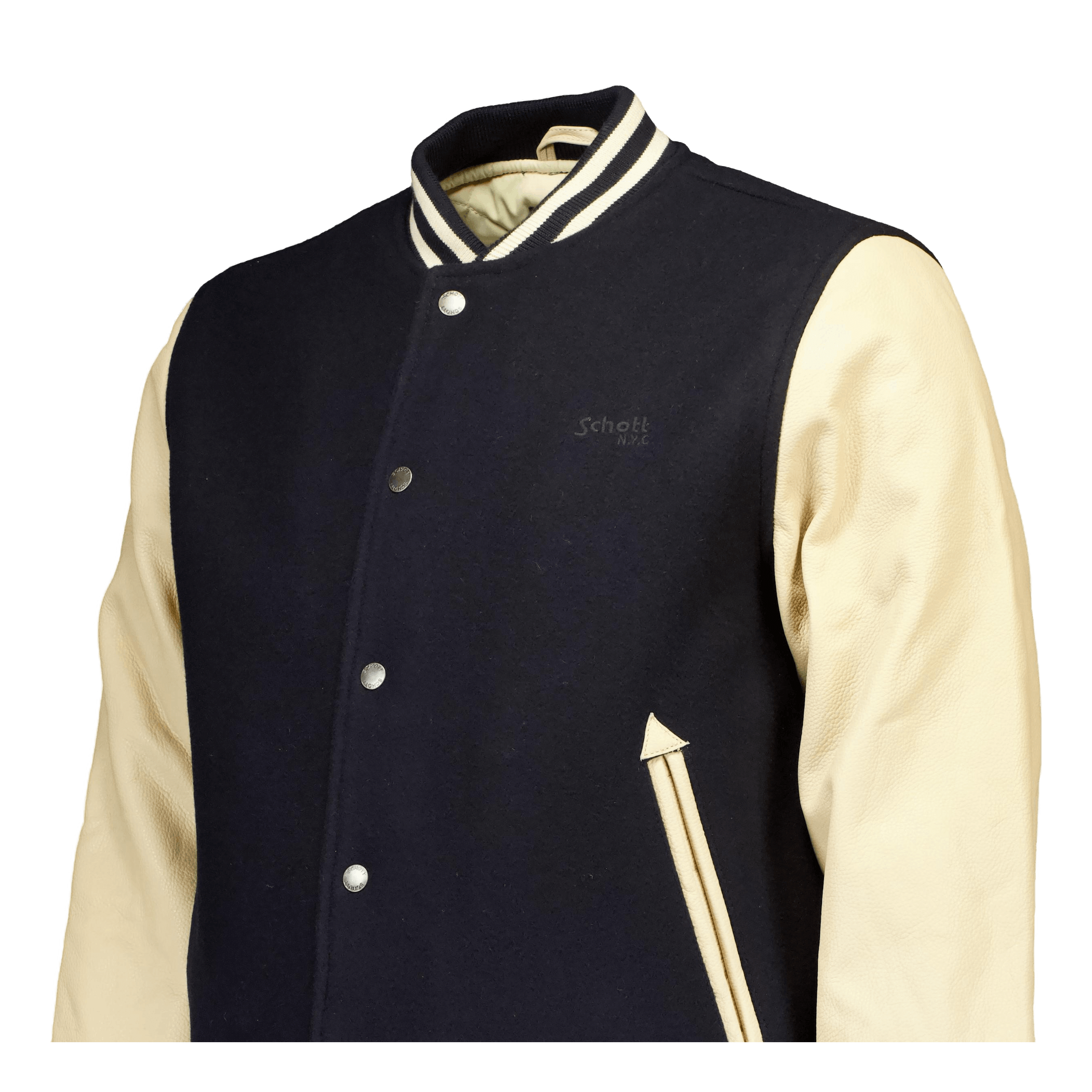 Schott NYC Jacket Varsity Bi Matiere Scho Navy/beige