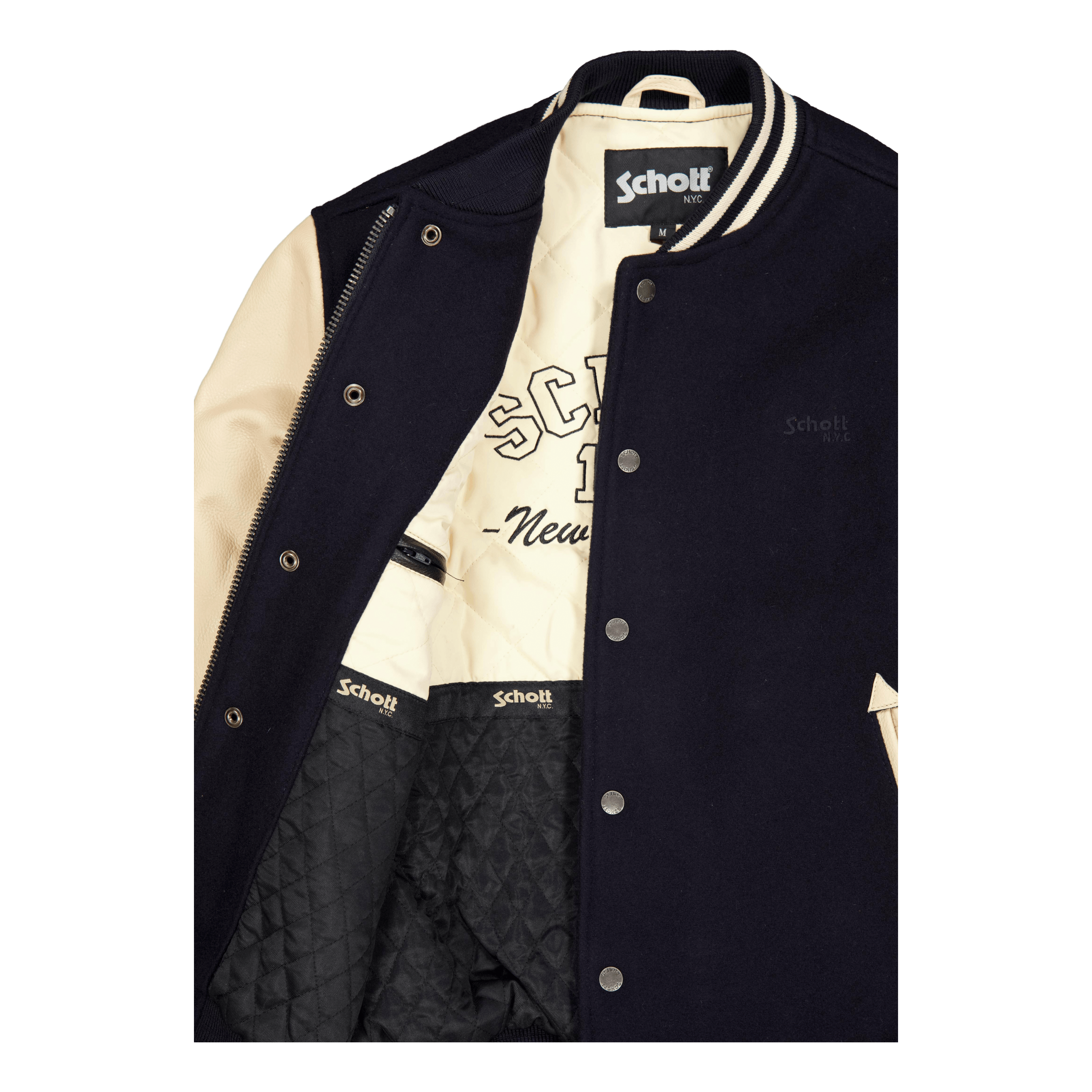 Schott NYC Jacket Varsity Bi Matiere Scho Navy/beige