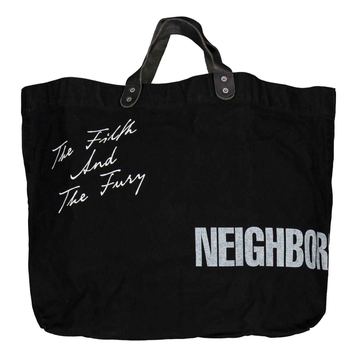 Neighborhood Washed Canvas Tote Bag Black