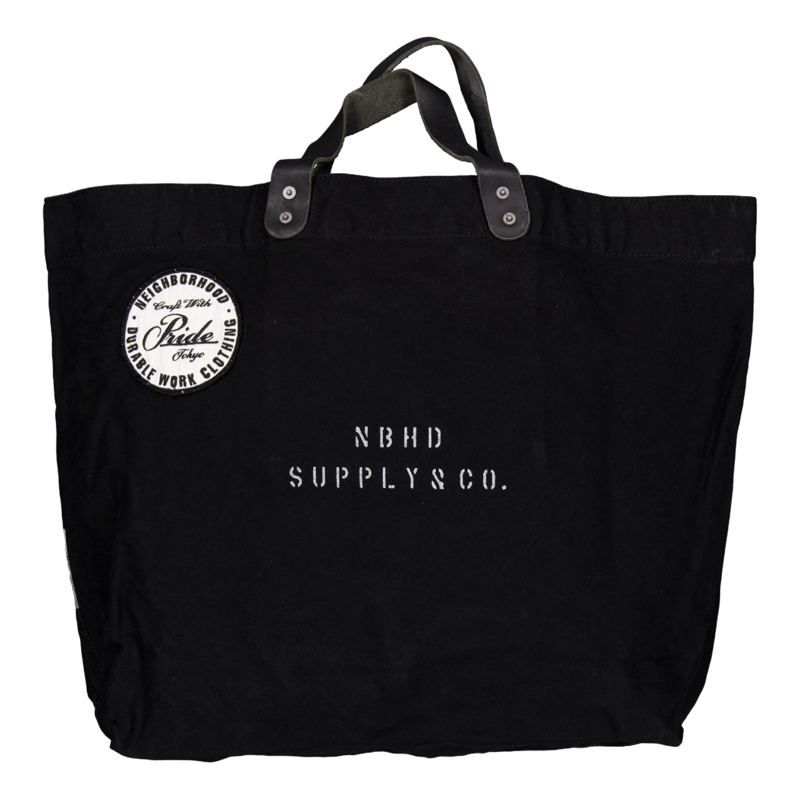 Neighborhood Washed Canvas Tote Bag Black