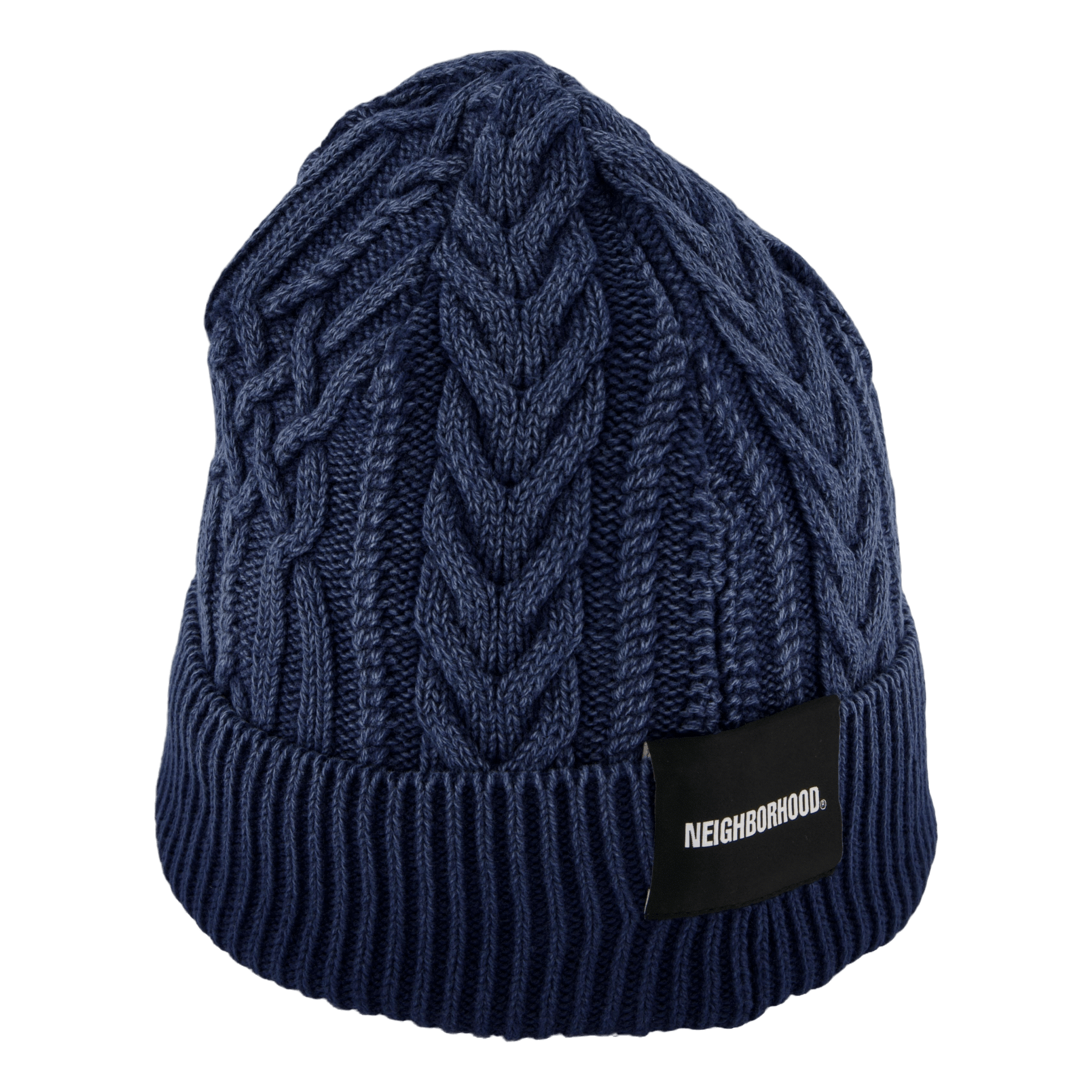 Neighborhood Washed Cable Beanie Navy
