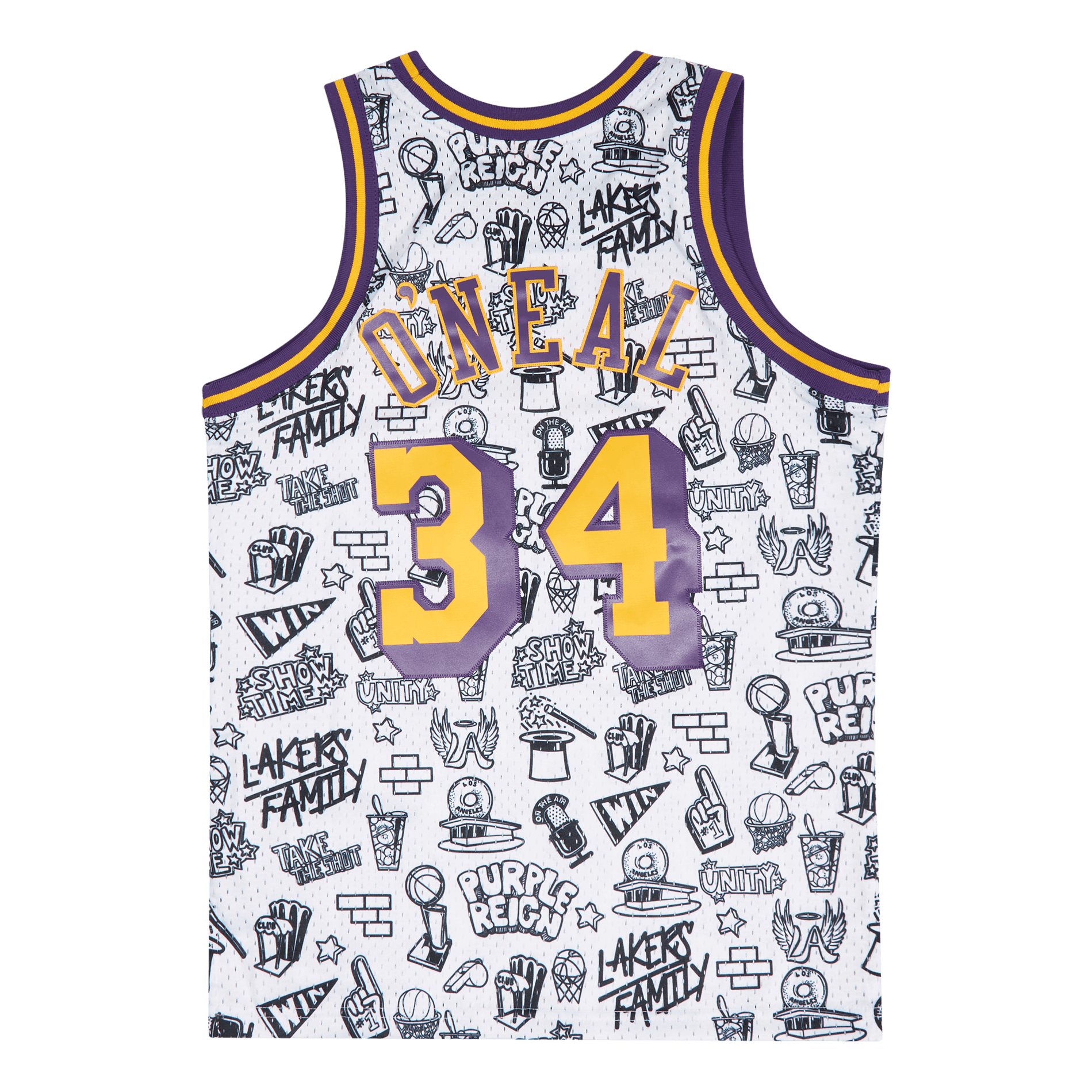 Mitchell & Ness Lakers Doodle Swingman Jersey - O'Neal