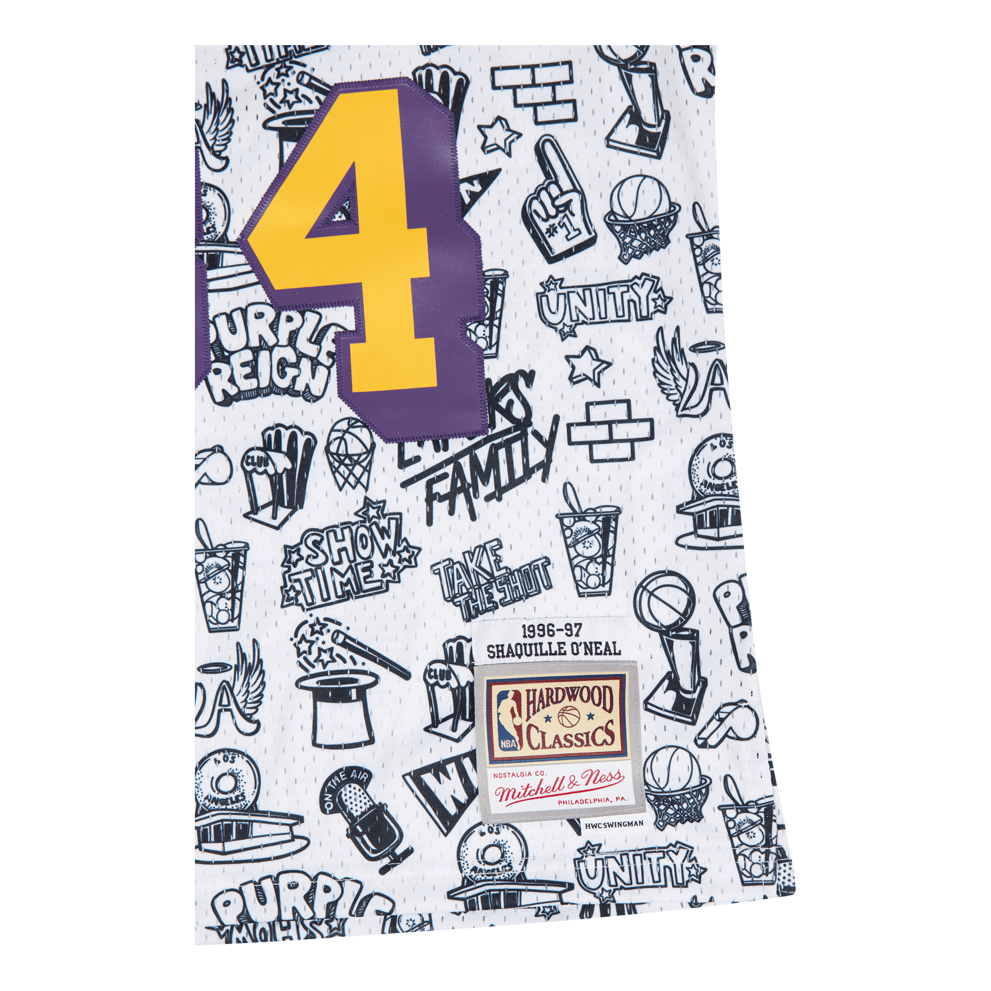 Mitchell & Ness Lakers Doodle Swingman Jersey - O'Neal