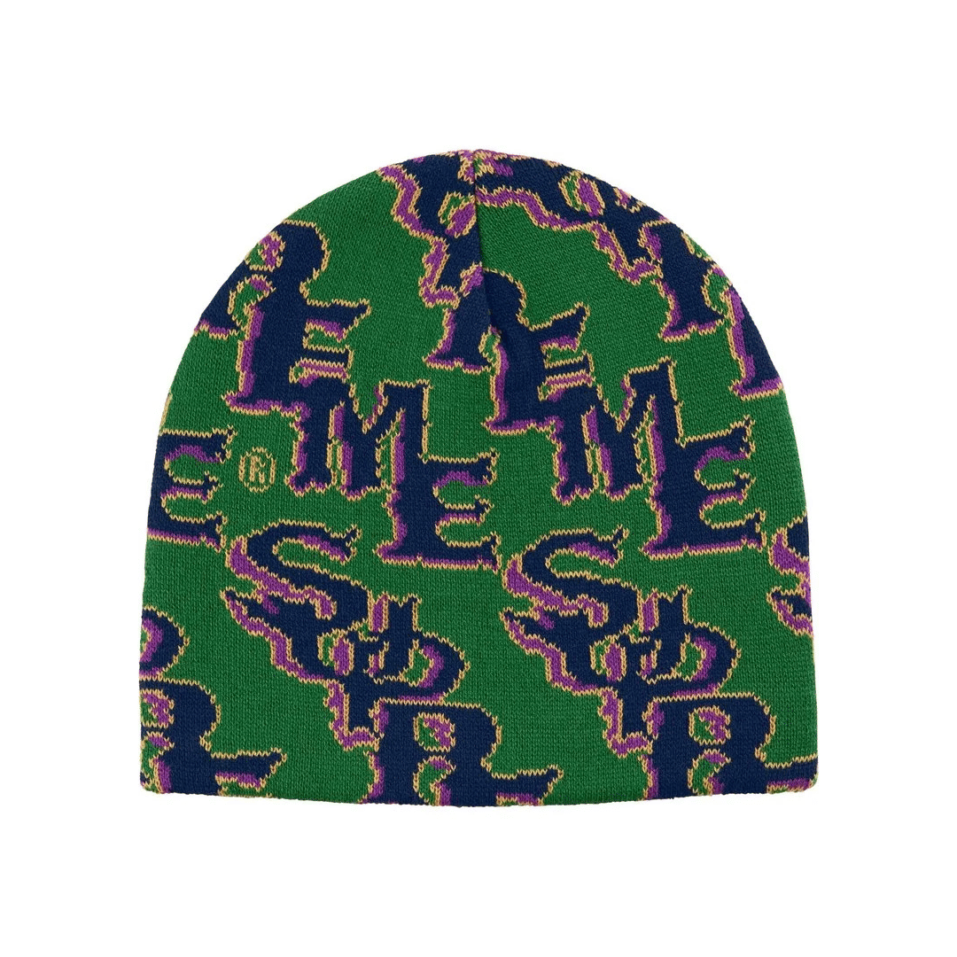 Supreme Slanted Gothic Outline Beanie Green