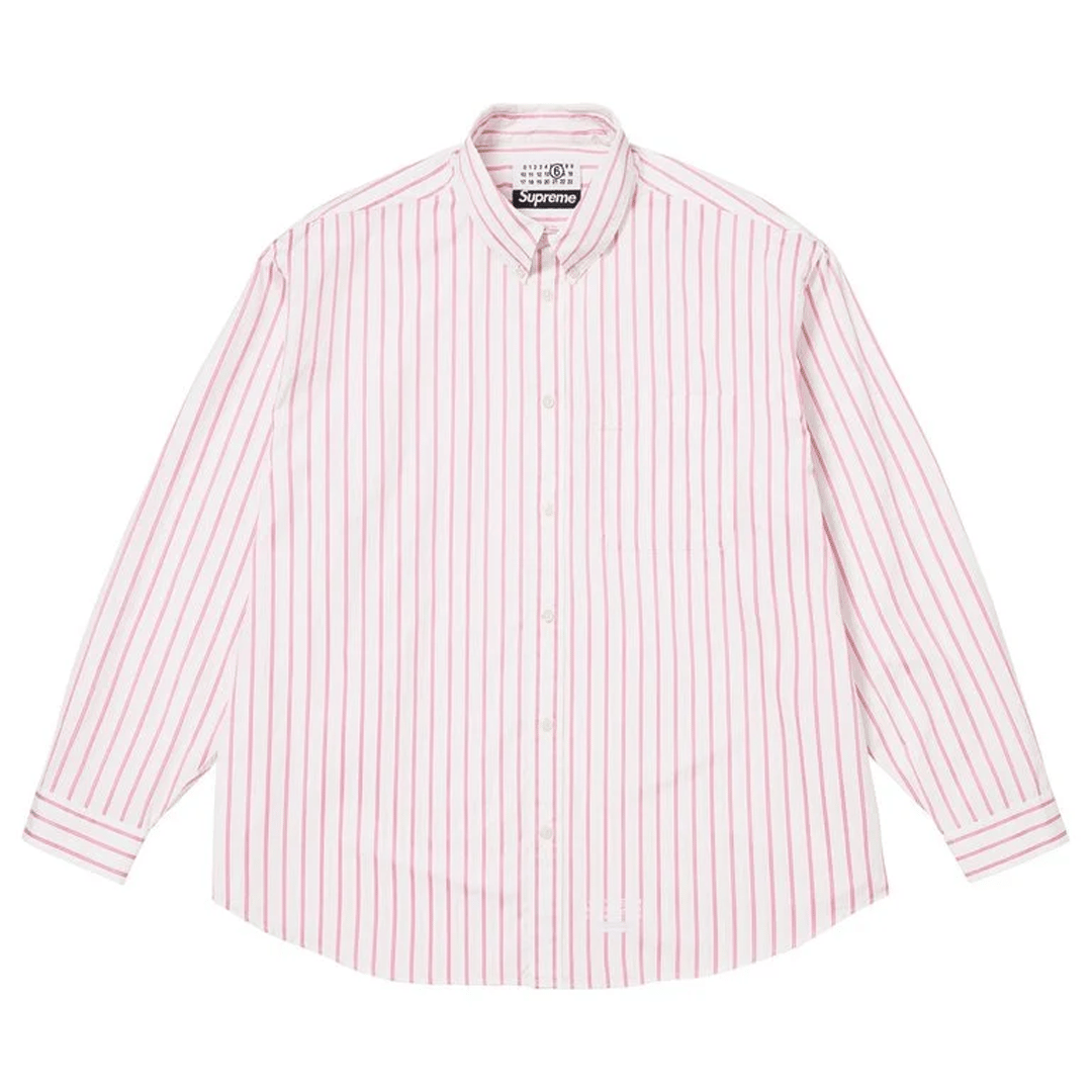 Supreme x MM6 Maison Margiela Pink Stripe Shirt