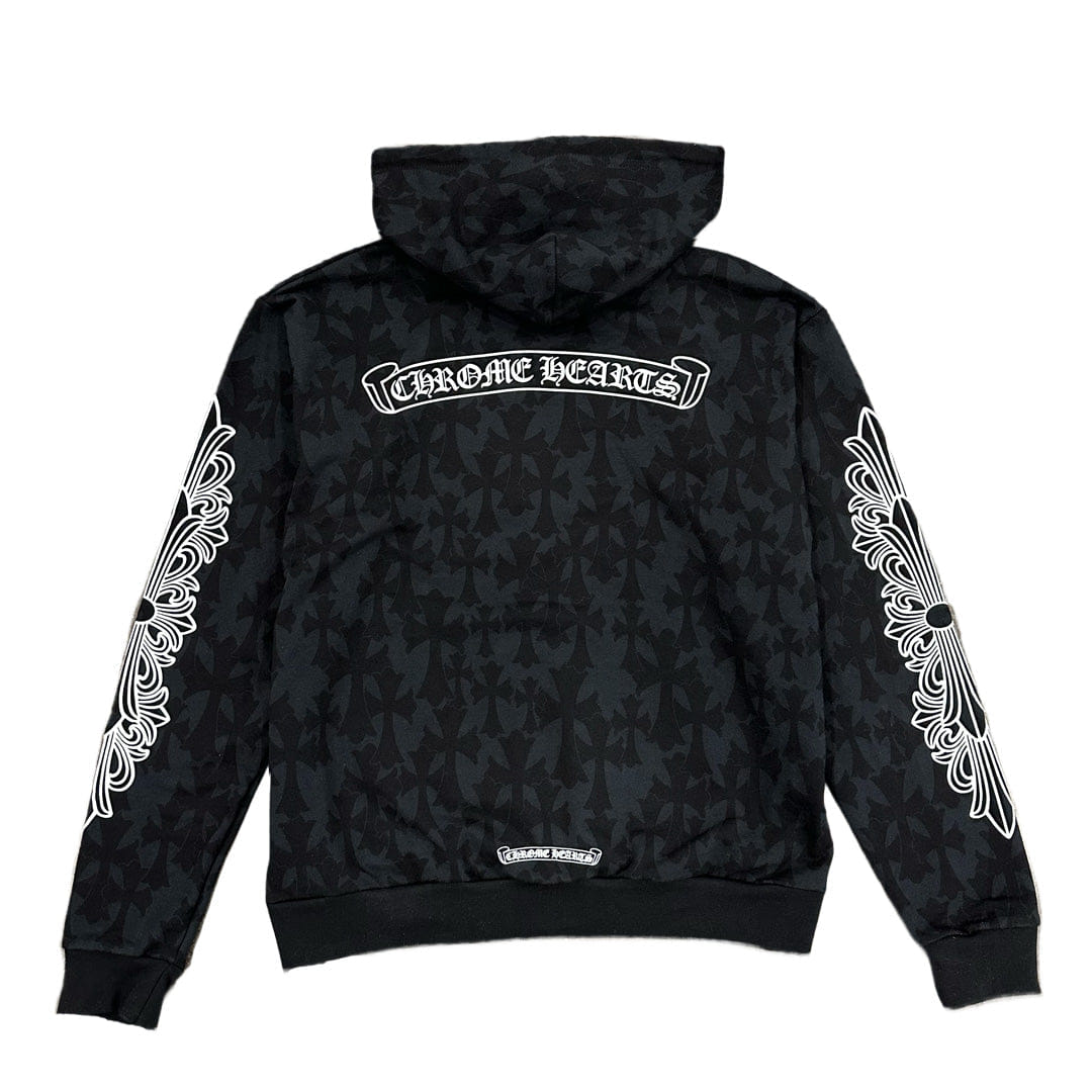 Chrome Hearts Cemetery Cross All Over Print Logo Hoodie