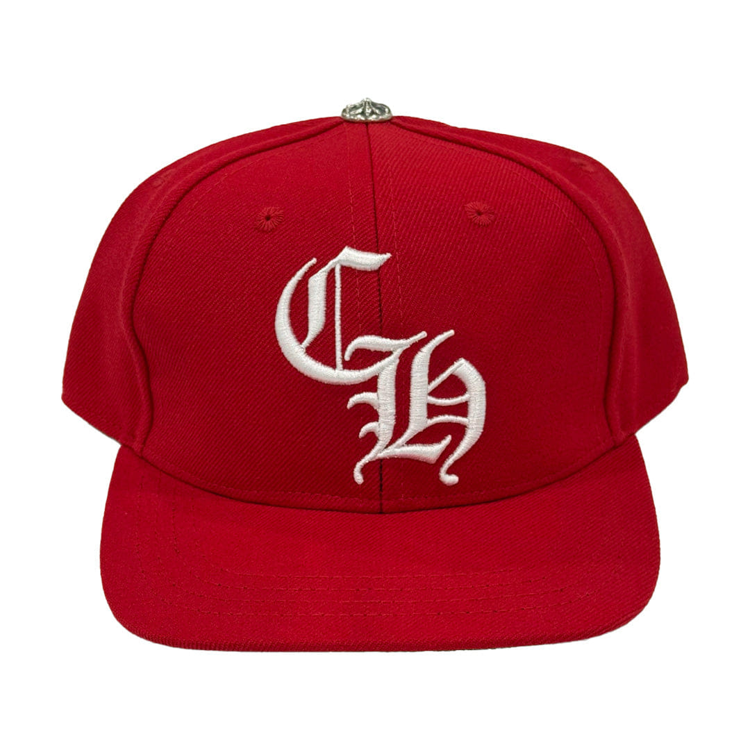 Chrome Hearts Embroidered CH Logo Baseball Hat Red White